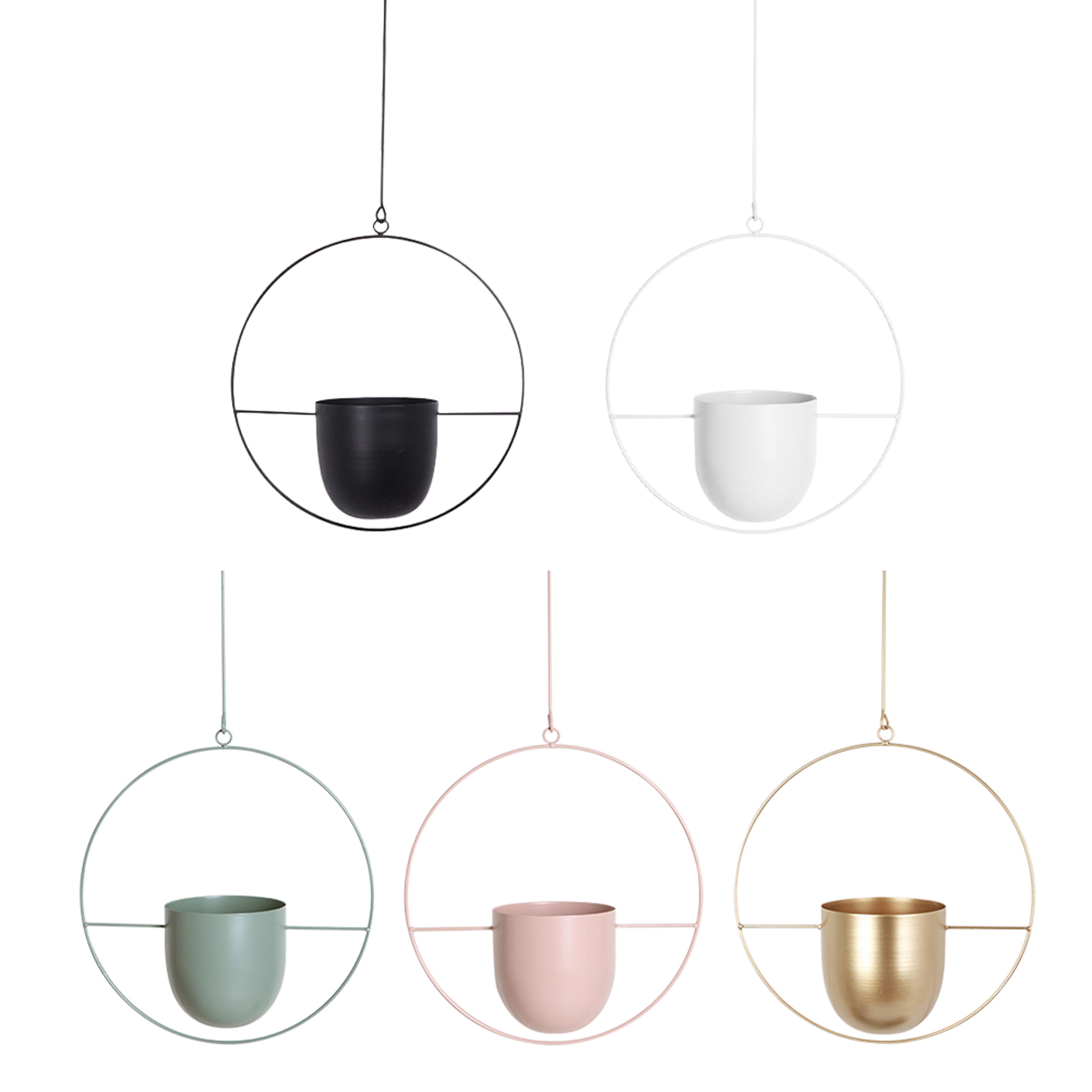 nordic iron swinging hanging flower pots wall mount planter