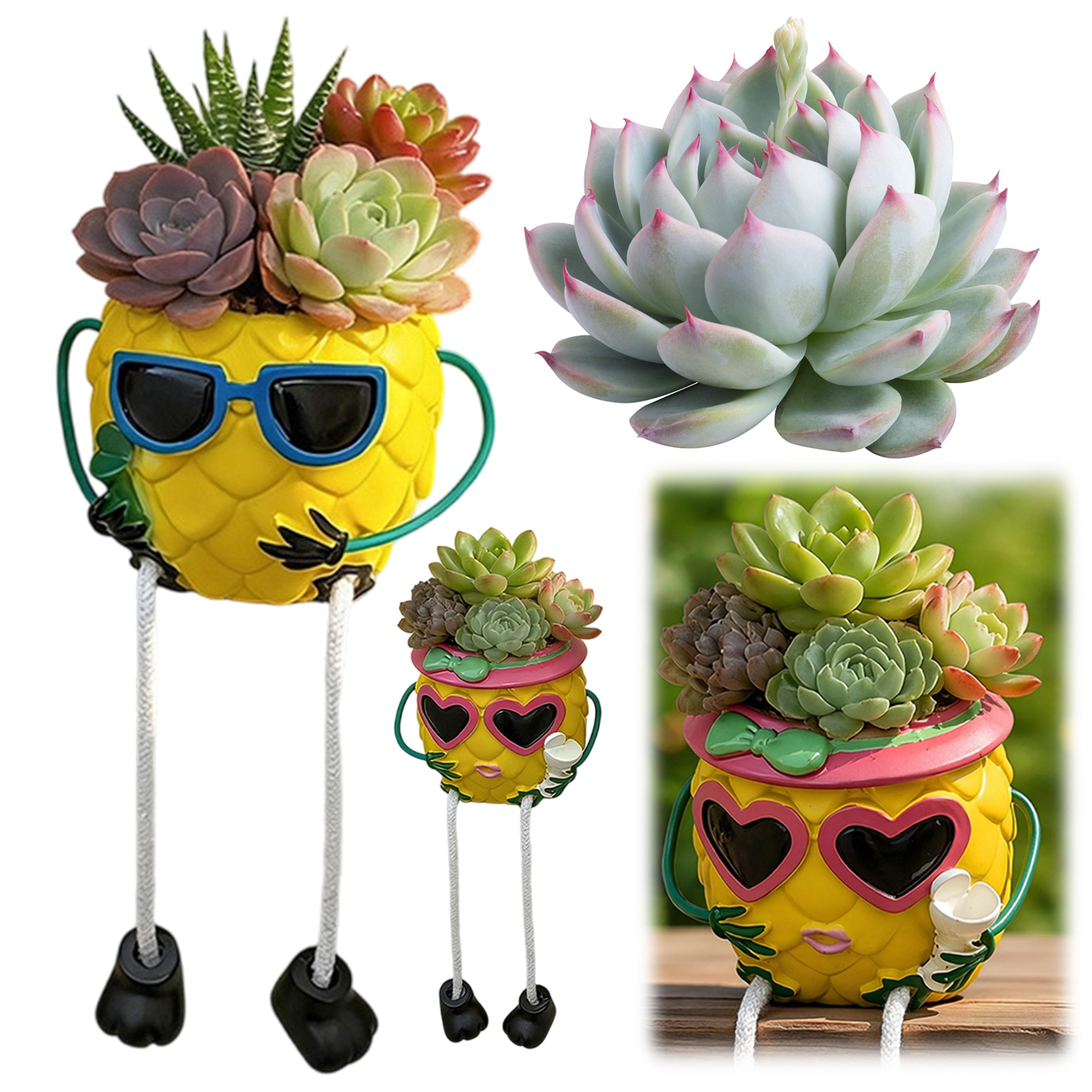 pineapple planter pot with sunglasses cute desk succulent planter home decor