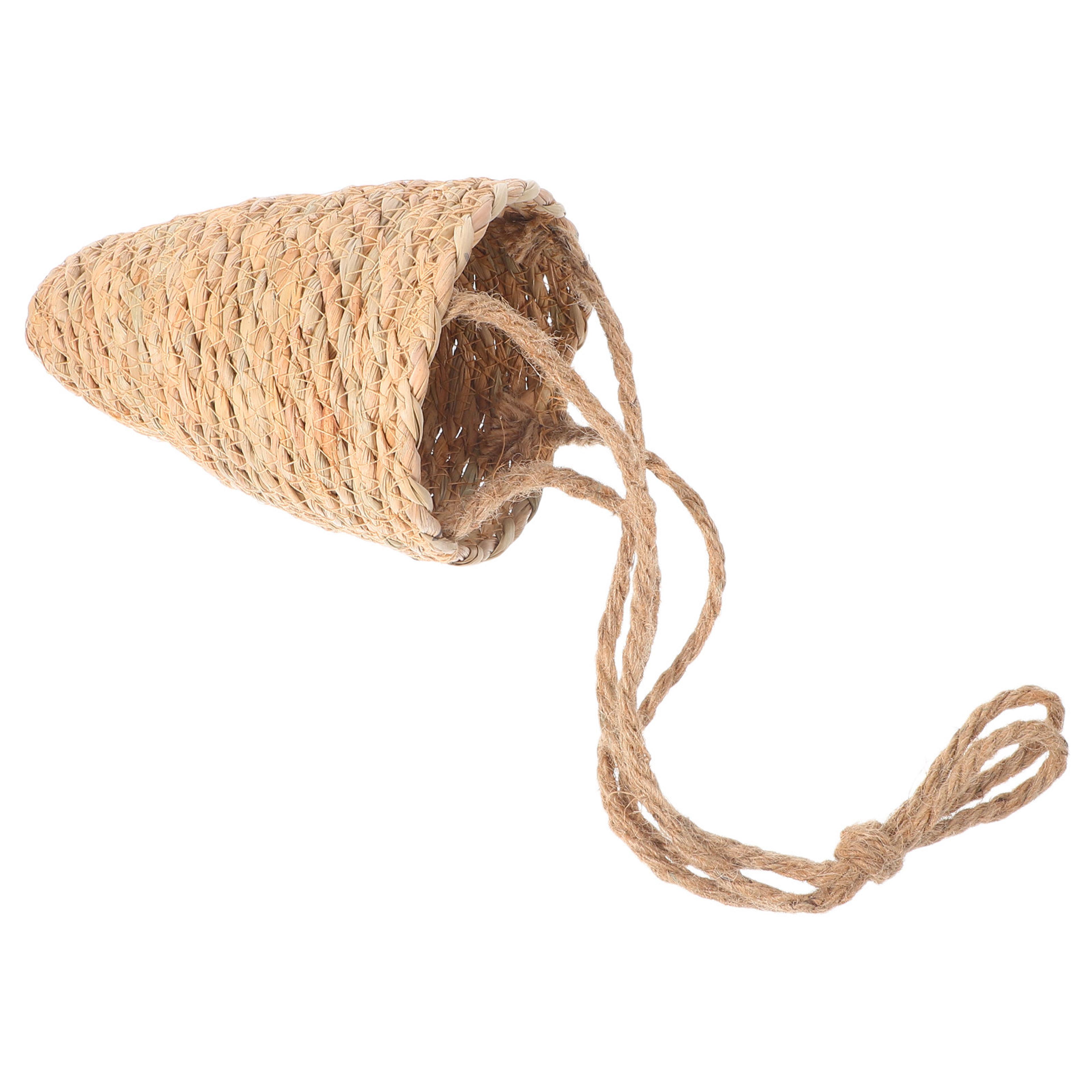 handwoven seagrass hanging plant basket cone shaped wall planter for indoor outdoor decor
