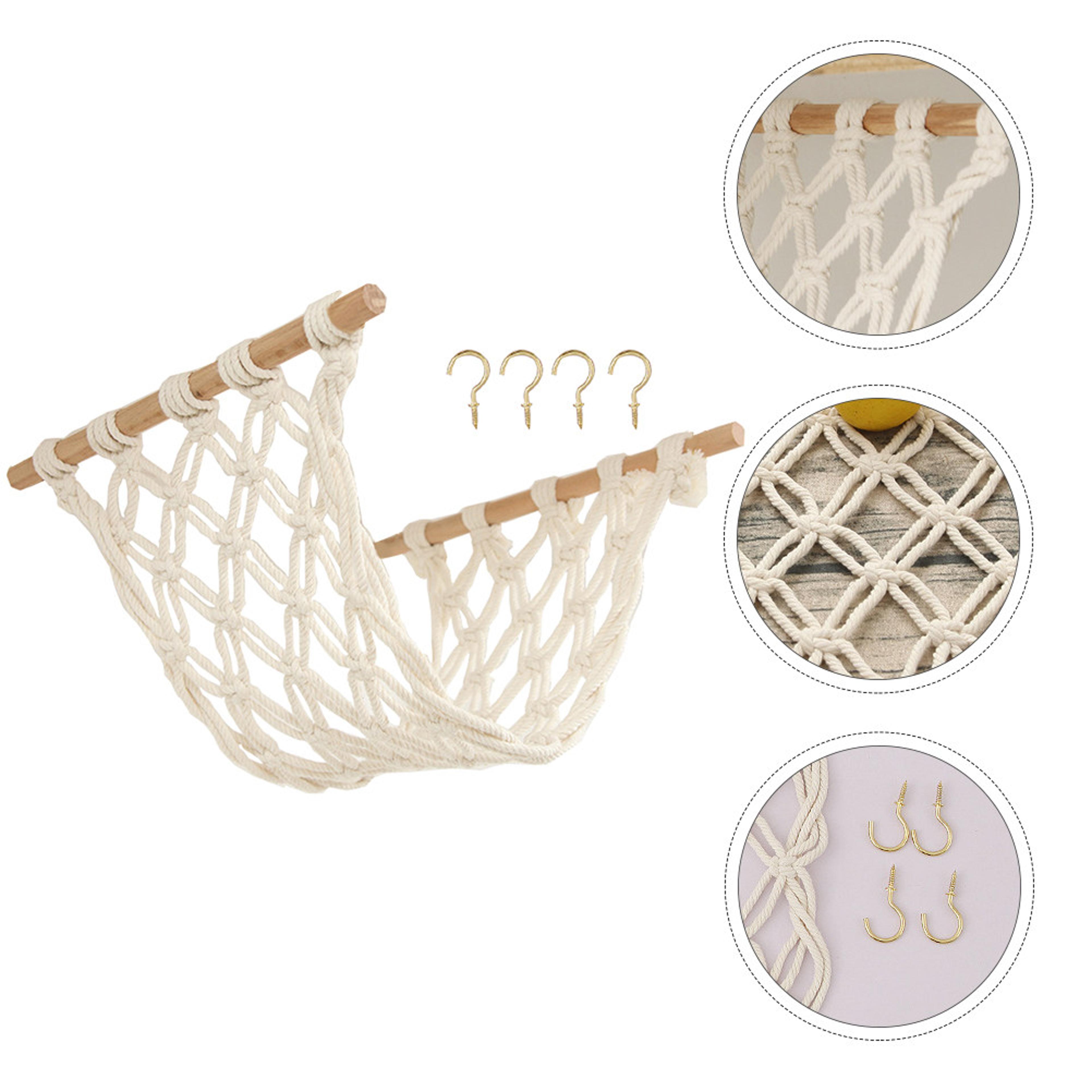 handwoven fruit hammock basket for under cabinet kitchen storage