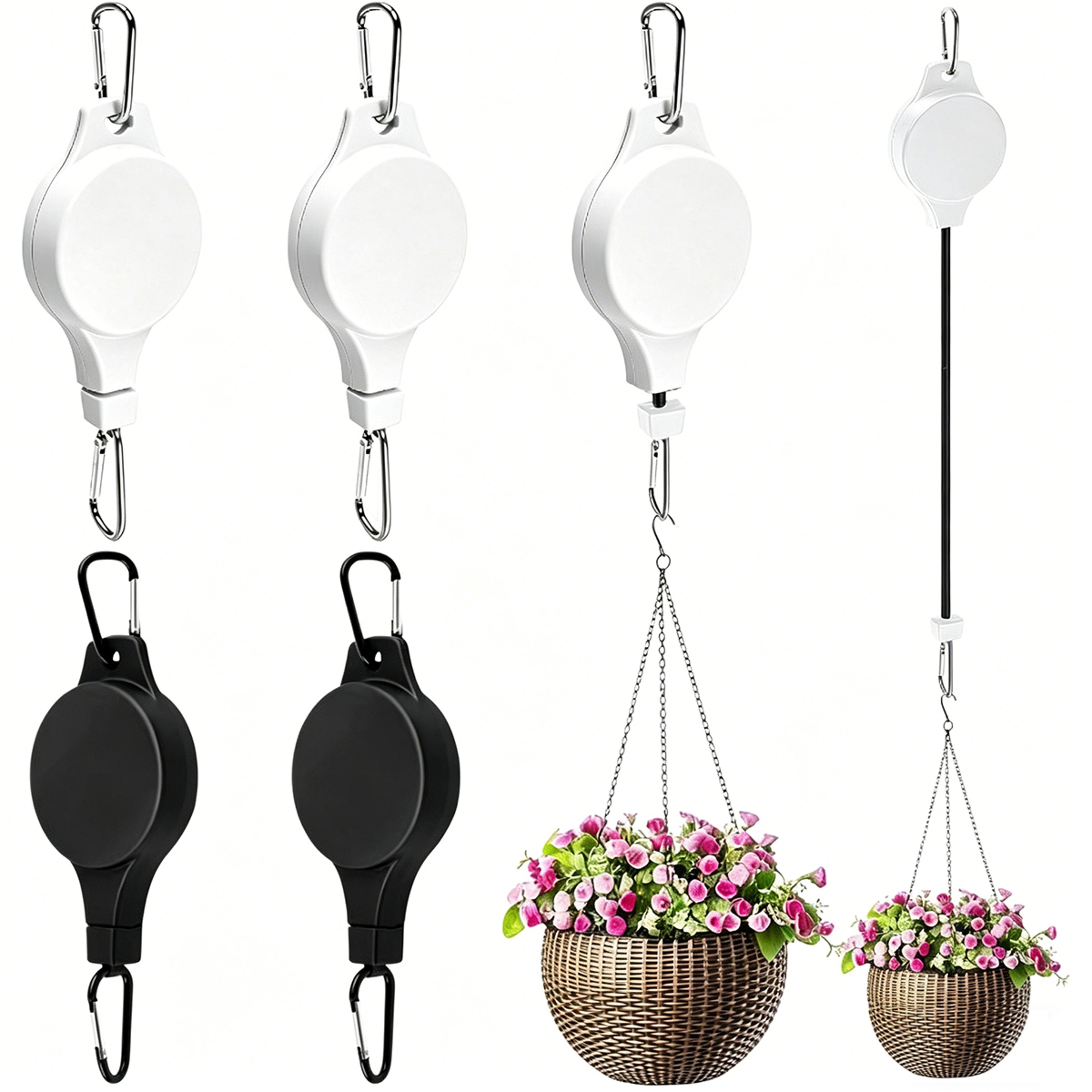 retractable plant hanger pulley adjustable heavy duty hanging hook for indoor outdoor plants