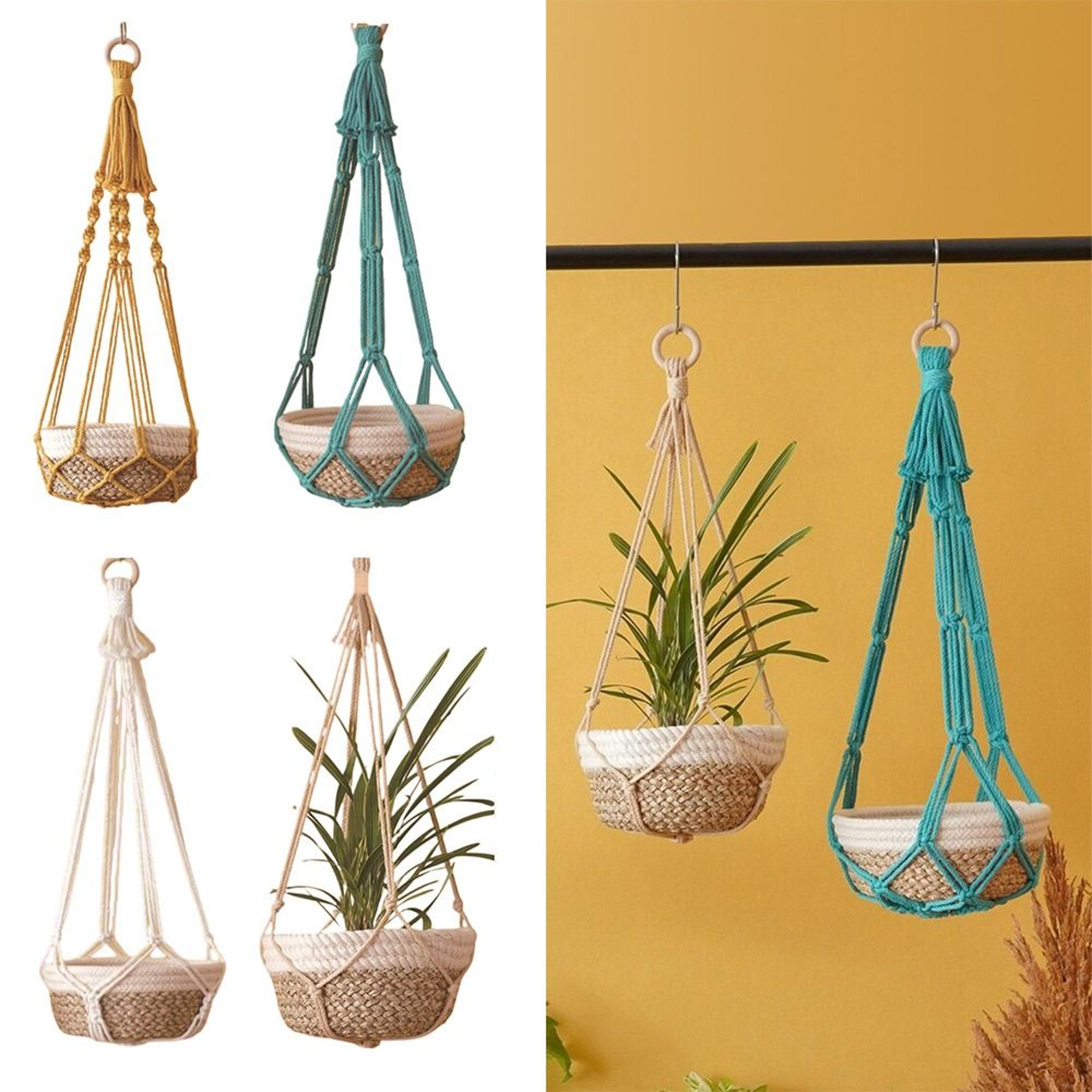 macrame plant hanger handmade hanging plant holder for boho home decor