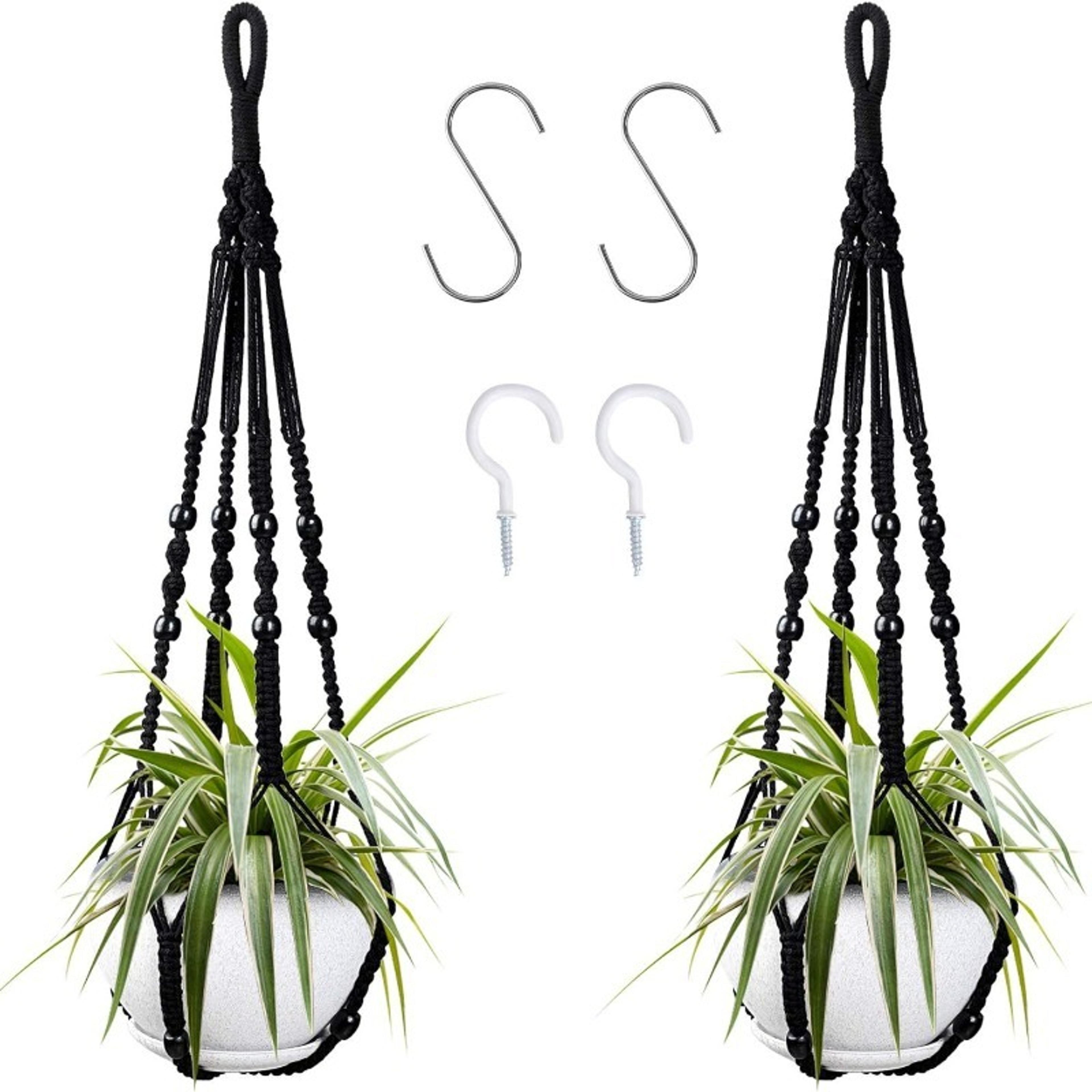 handmade macrame plant hanger hanging plant basket cotton rope holder for indoor plant decor