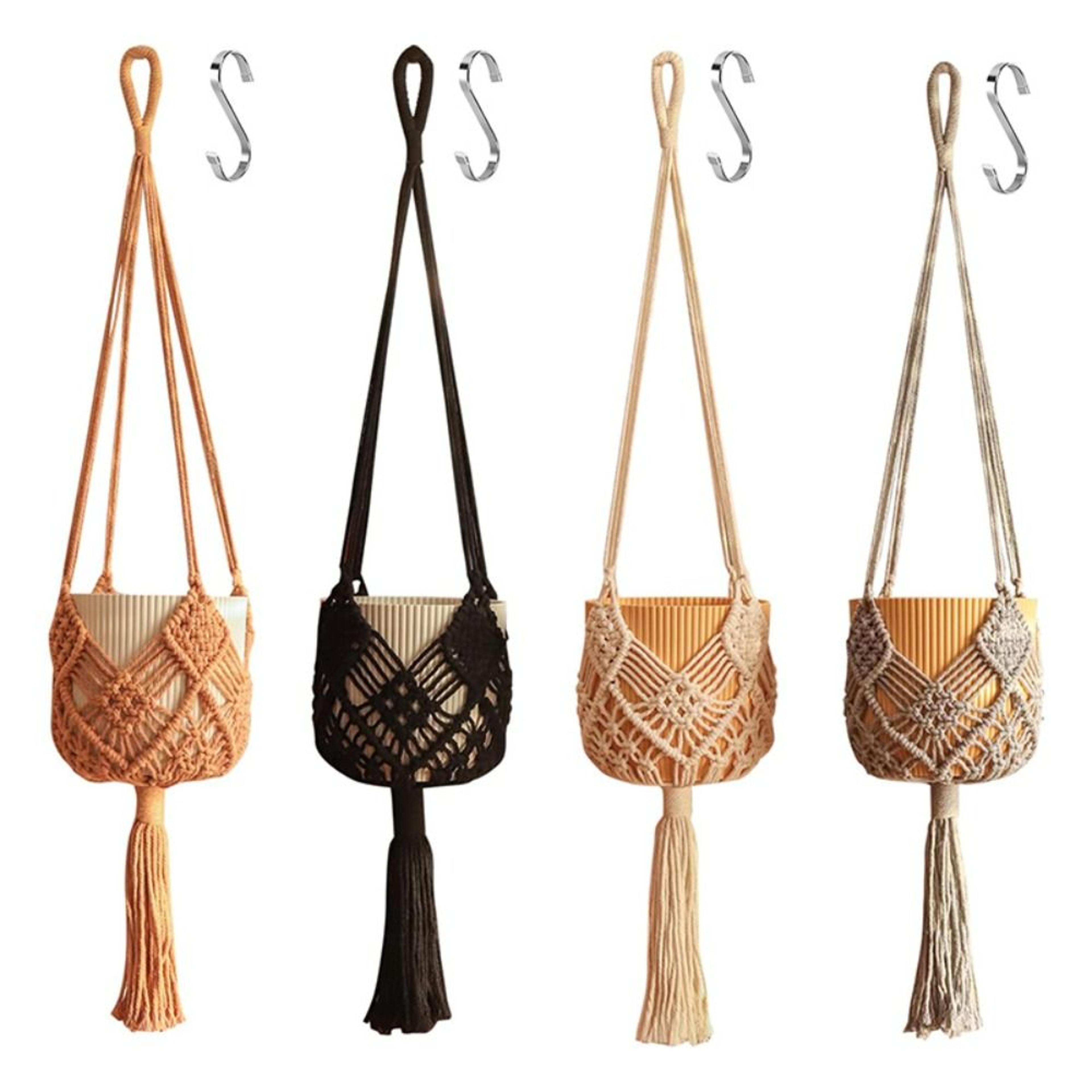 boho plant hanger cotton rope hanging basket for indoor plants