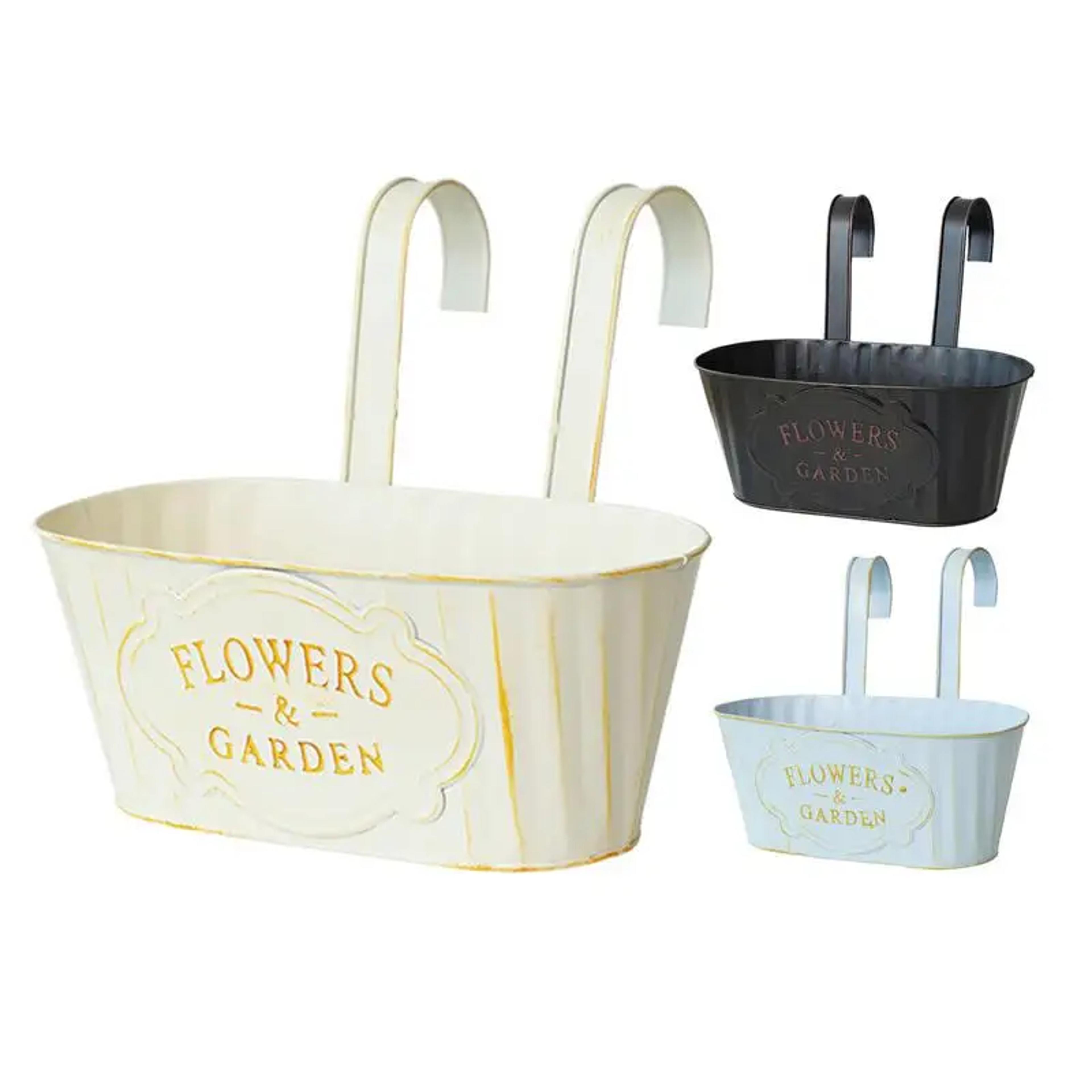 metal hanging flower pots railing planter for outdoor garden decor