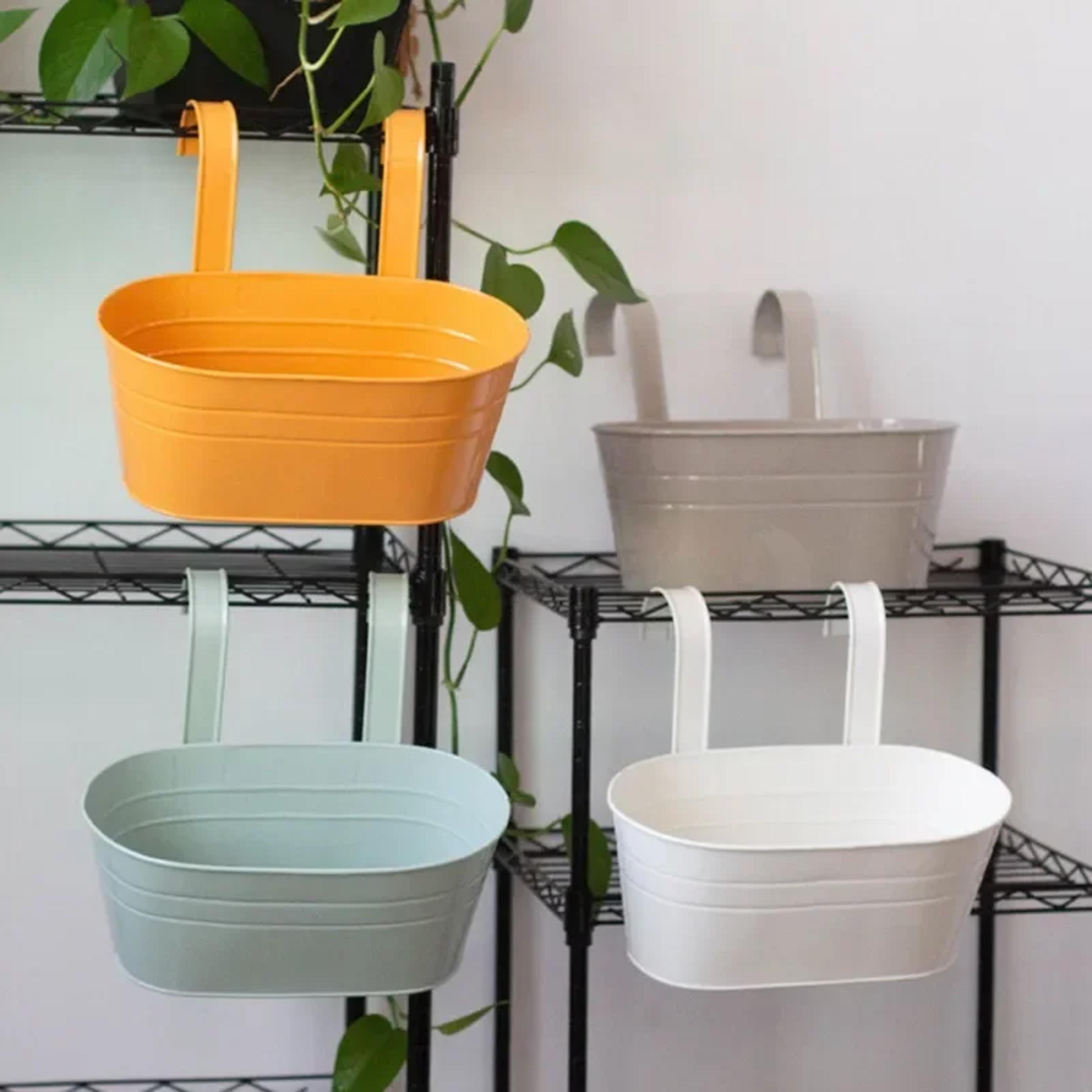 colorful hanging flower pot detachable balcony planter for fence garden decor