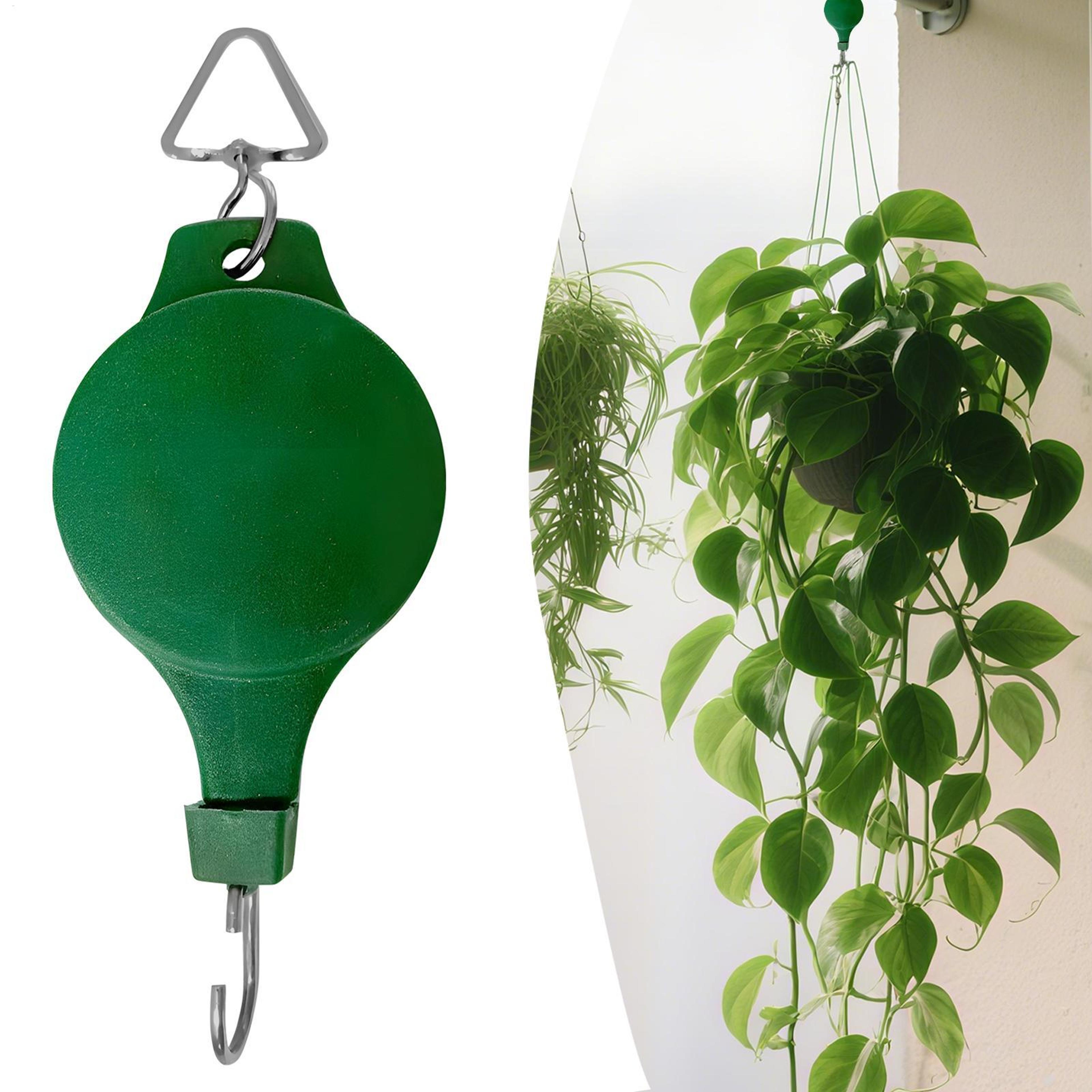 retractable plant hanger pulley for easy reach flower baskets and pots