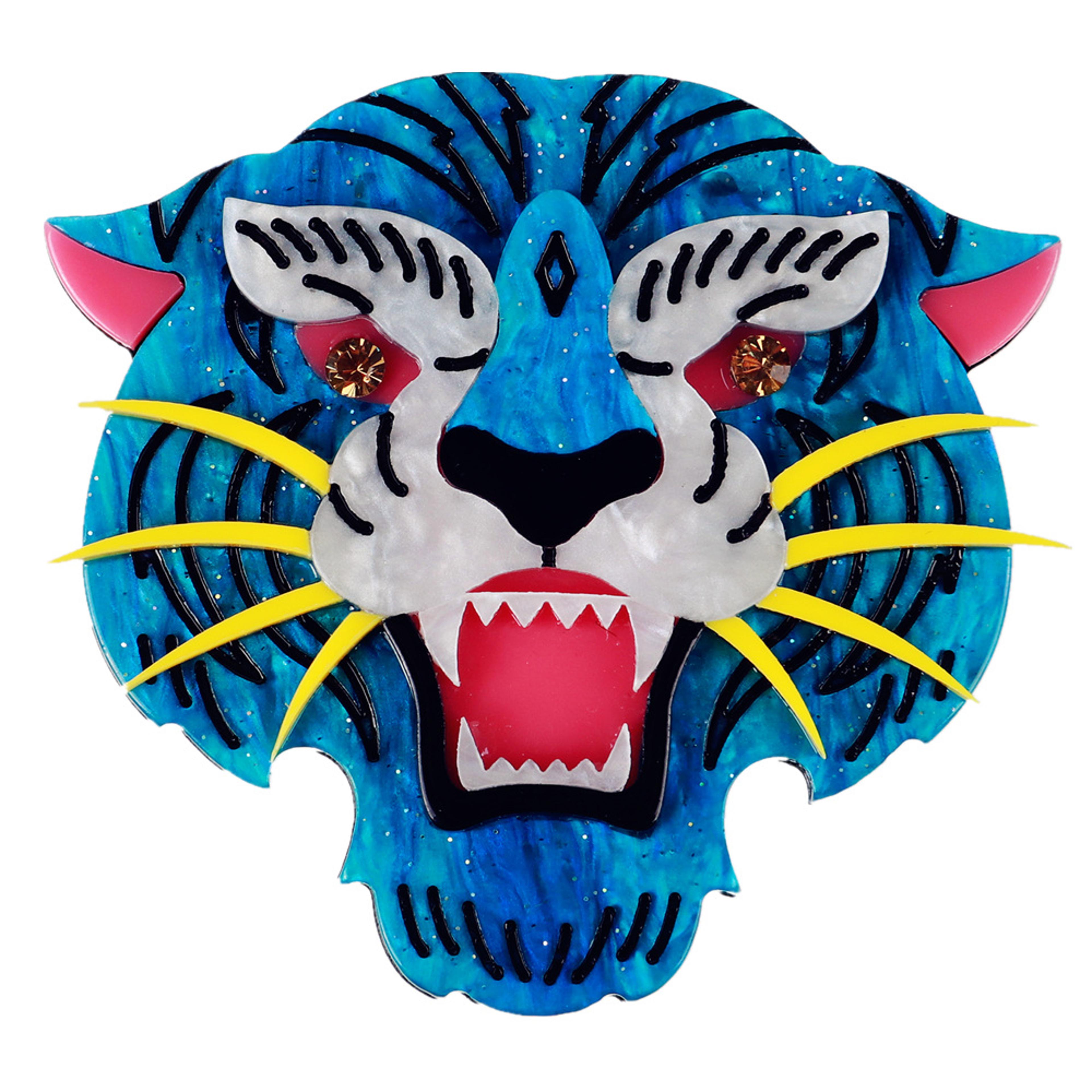 fishsheep colorful animal brooch pin for women large acrylic lion tiger jewelry gift