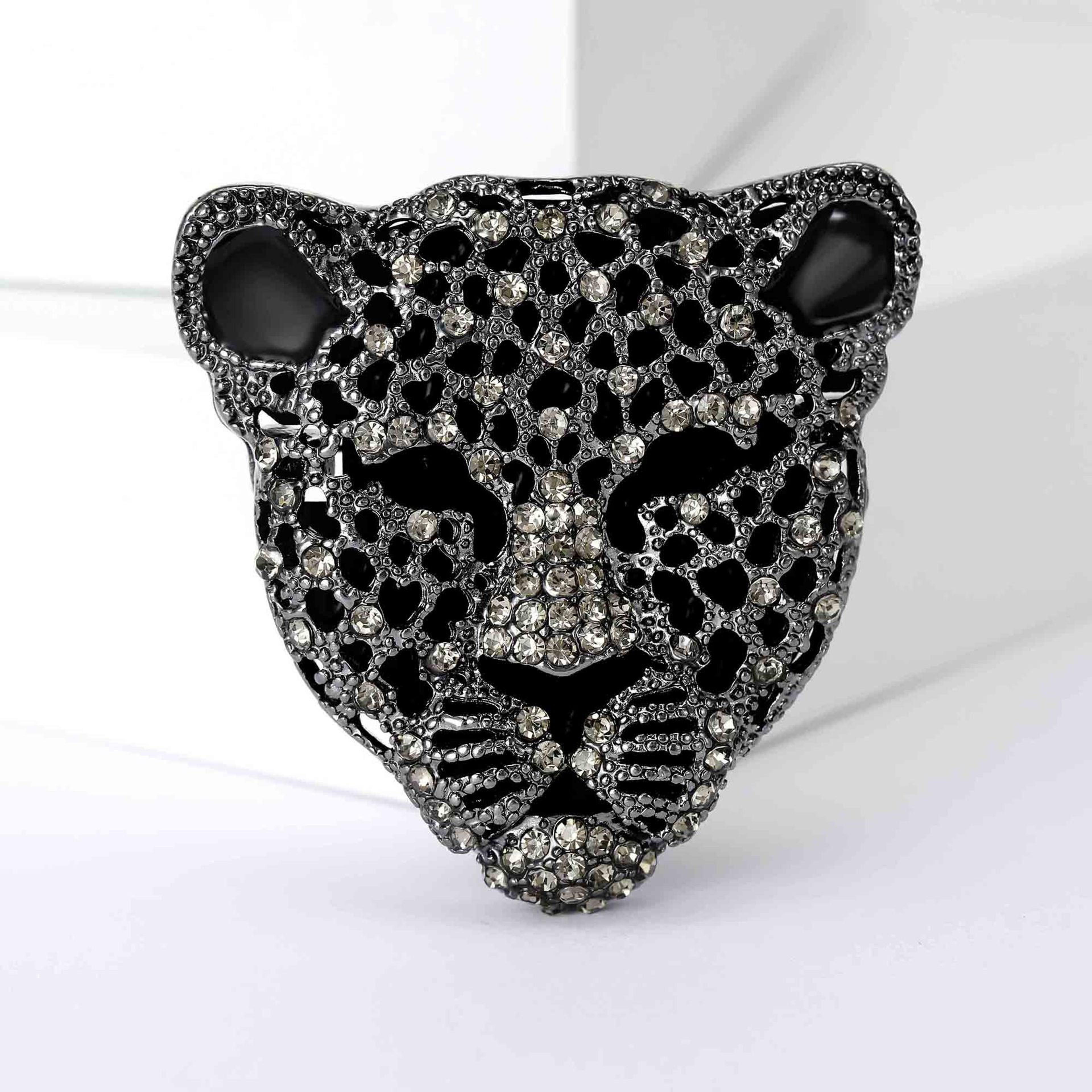retro leopard head brooch vintage animal pin jewelry gift
