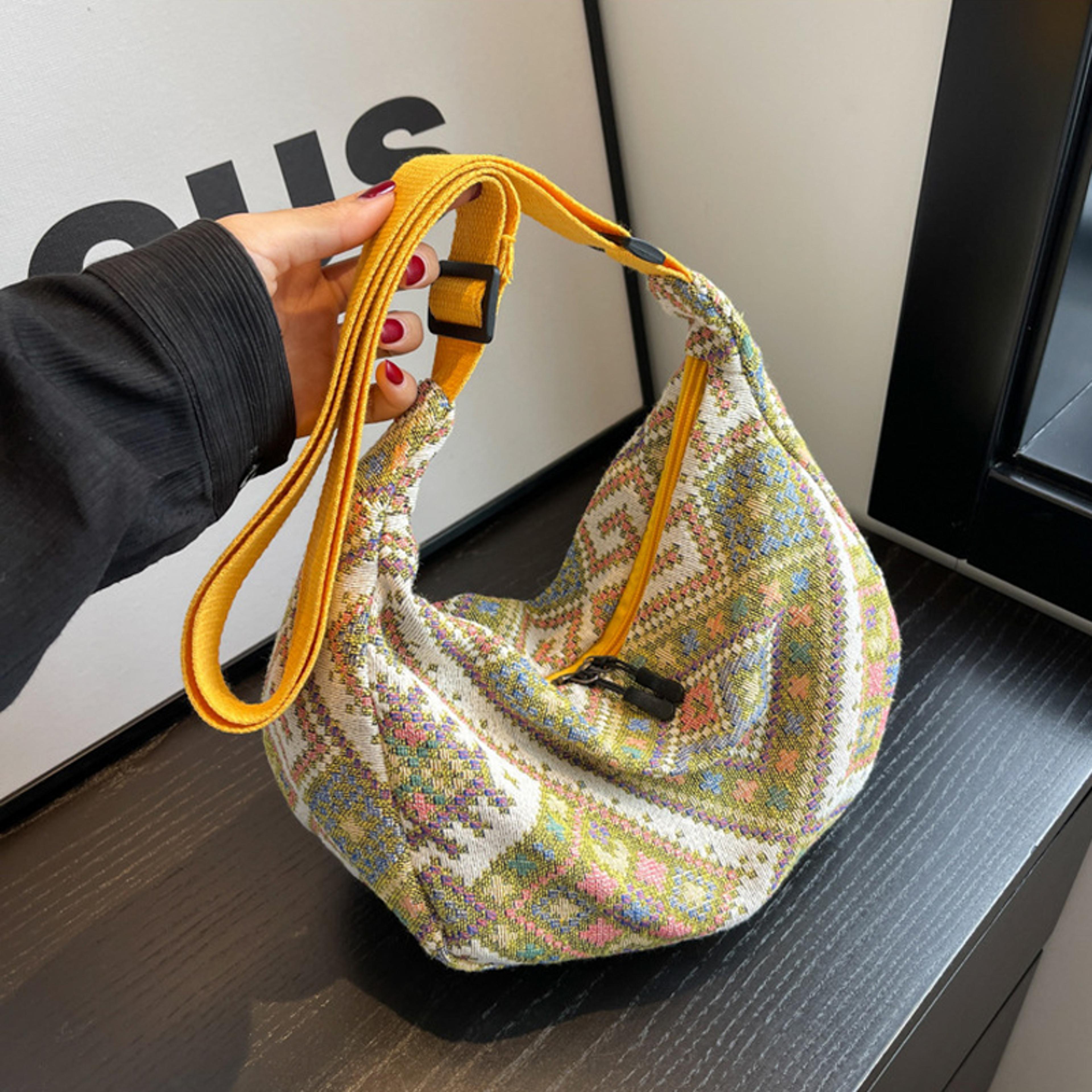 ethnic canvas shoulder bag women boho crossbody tote casual messenger handbag