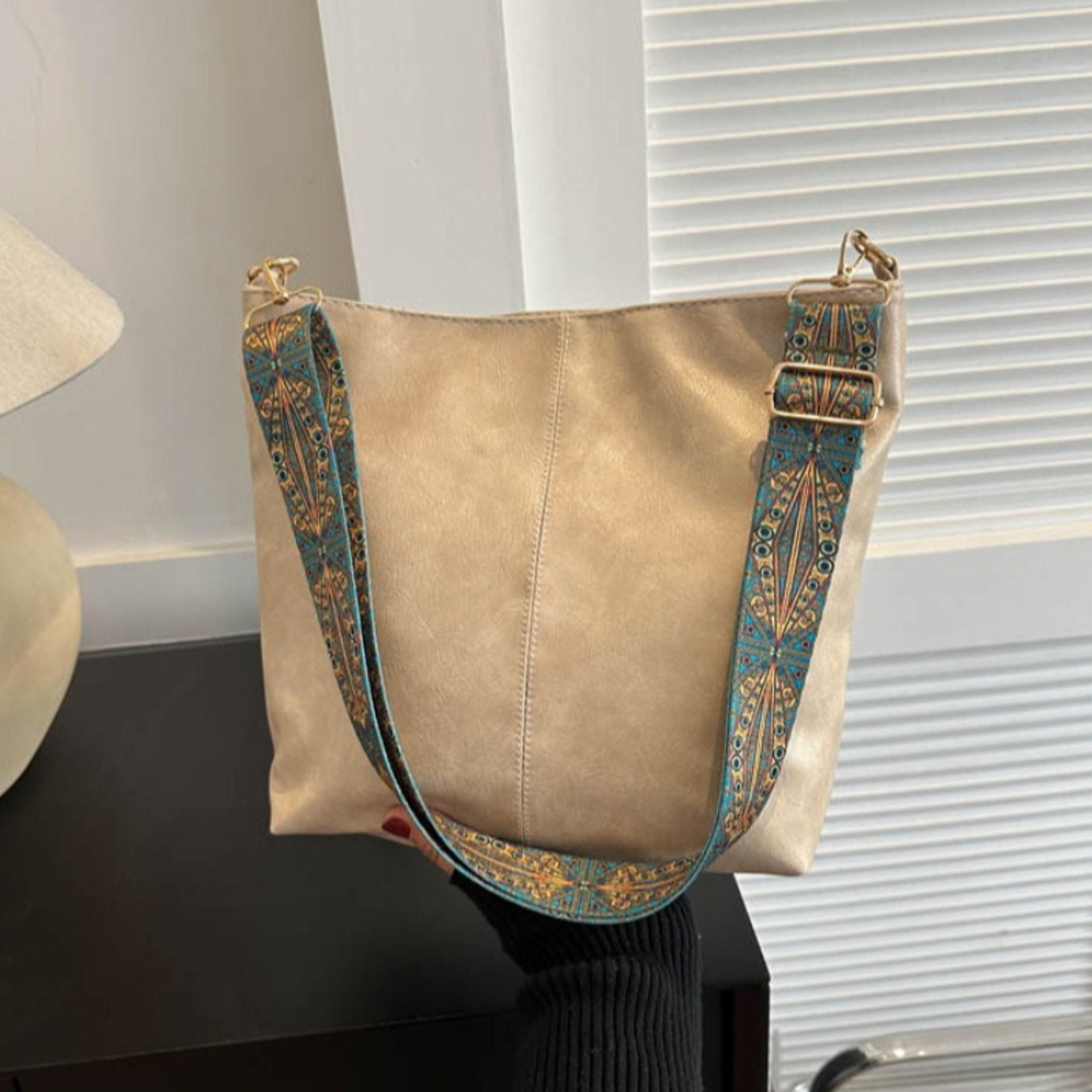 bucket bag for women ethnic print large capacity crossbody shoulder purse
