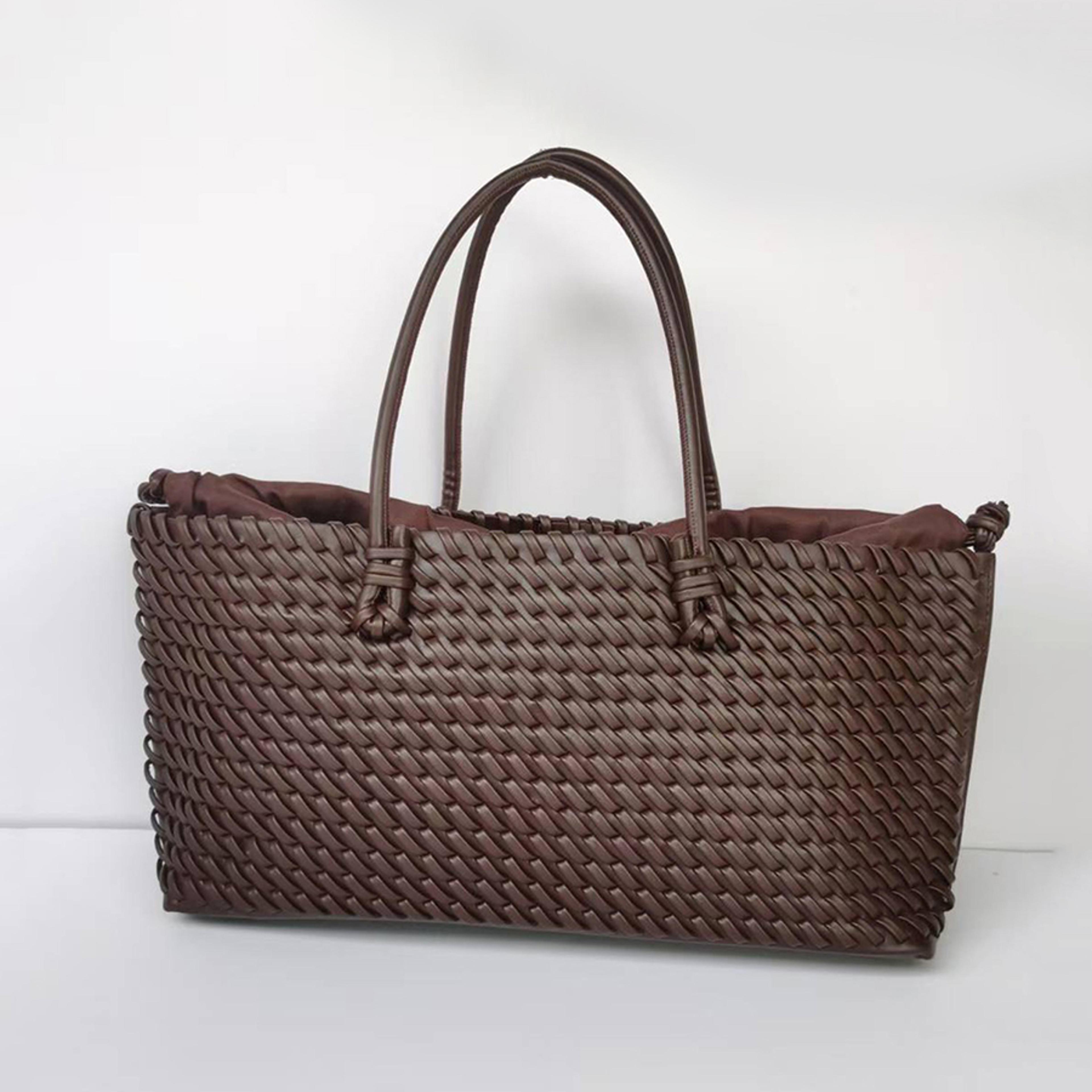 woven tote bag large capacity shoulder bag for stylish everyday commuting
