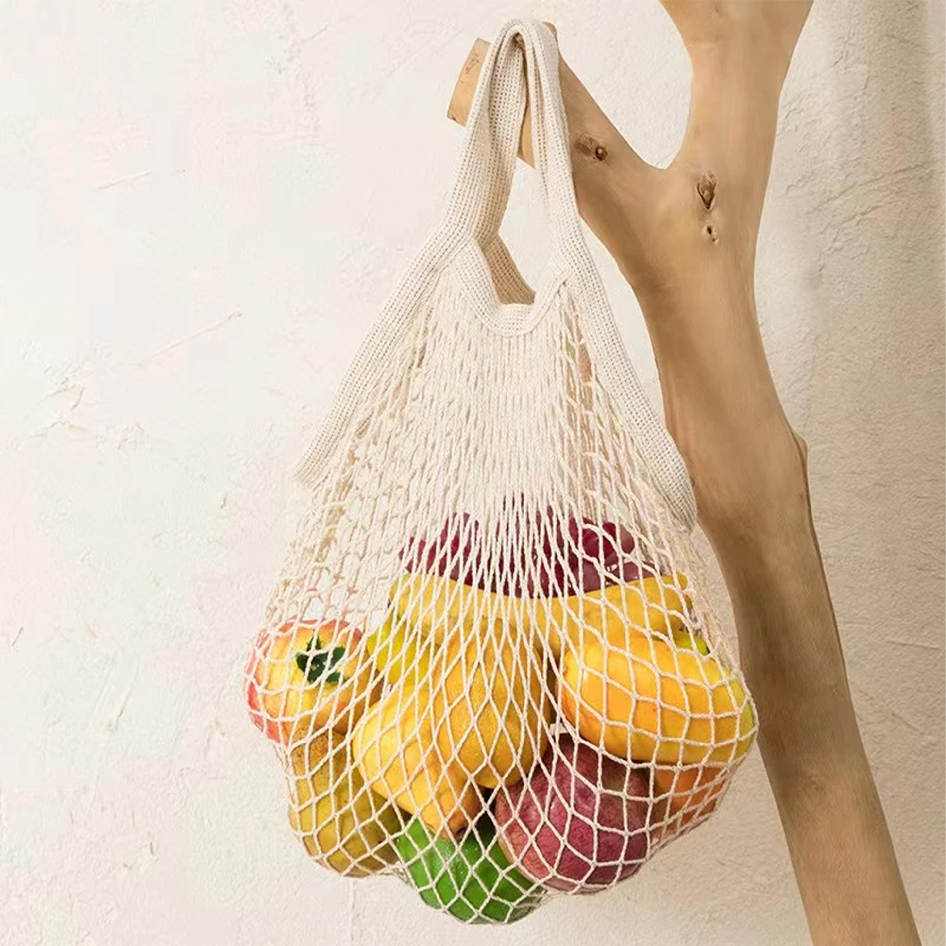 reusable cotton mesh shopping bag eco friendly fruit vegetable tote