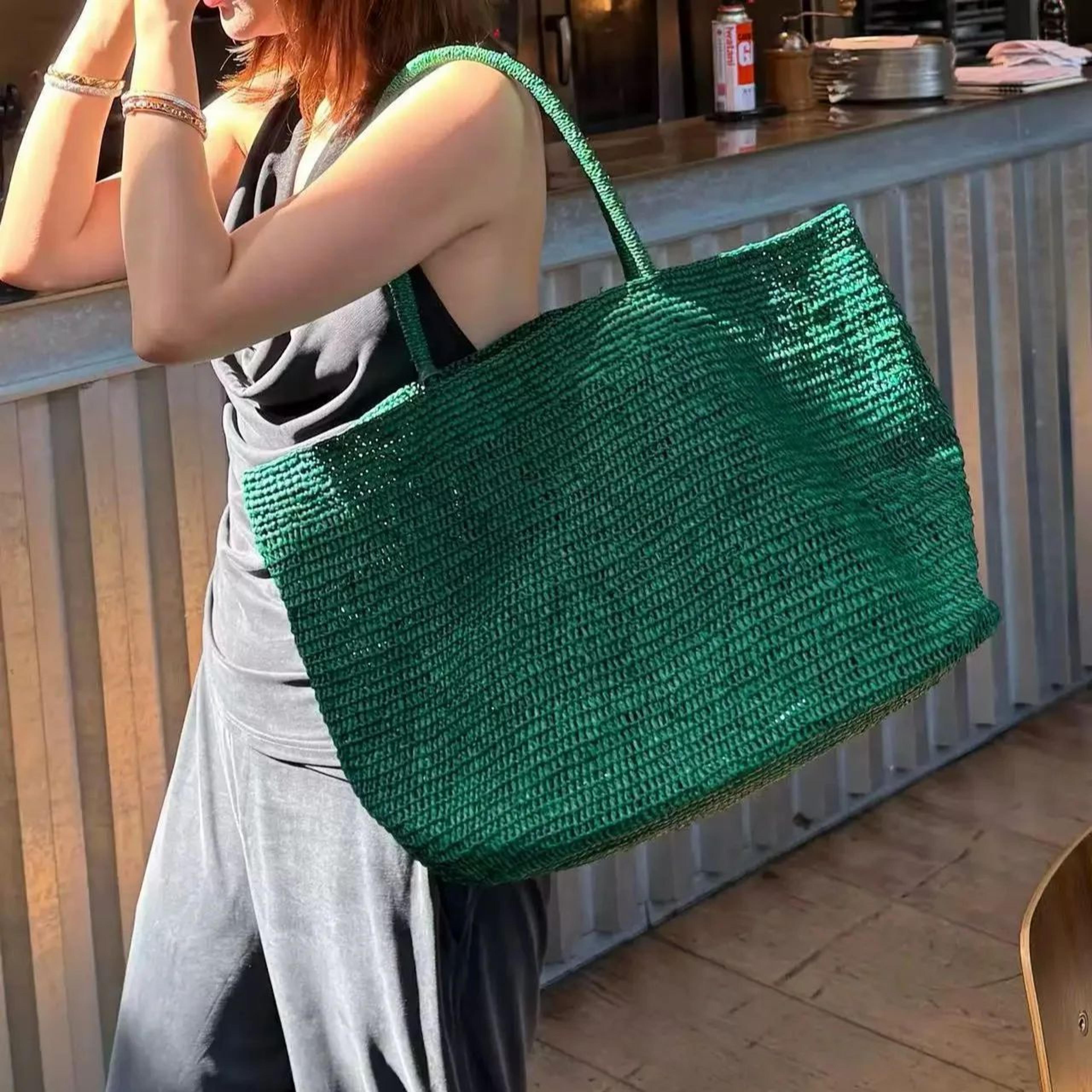 large handwoven rattan tote bag for women natural straw beach bag summer shoulder handbag