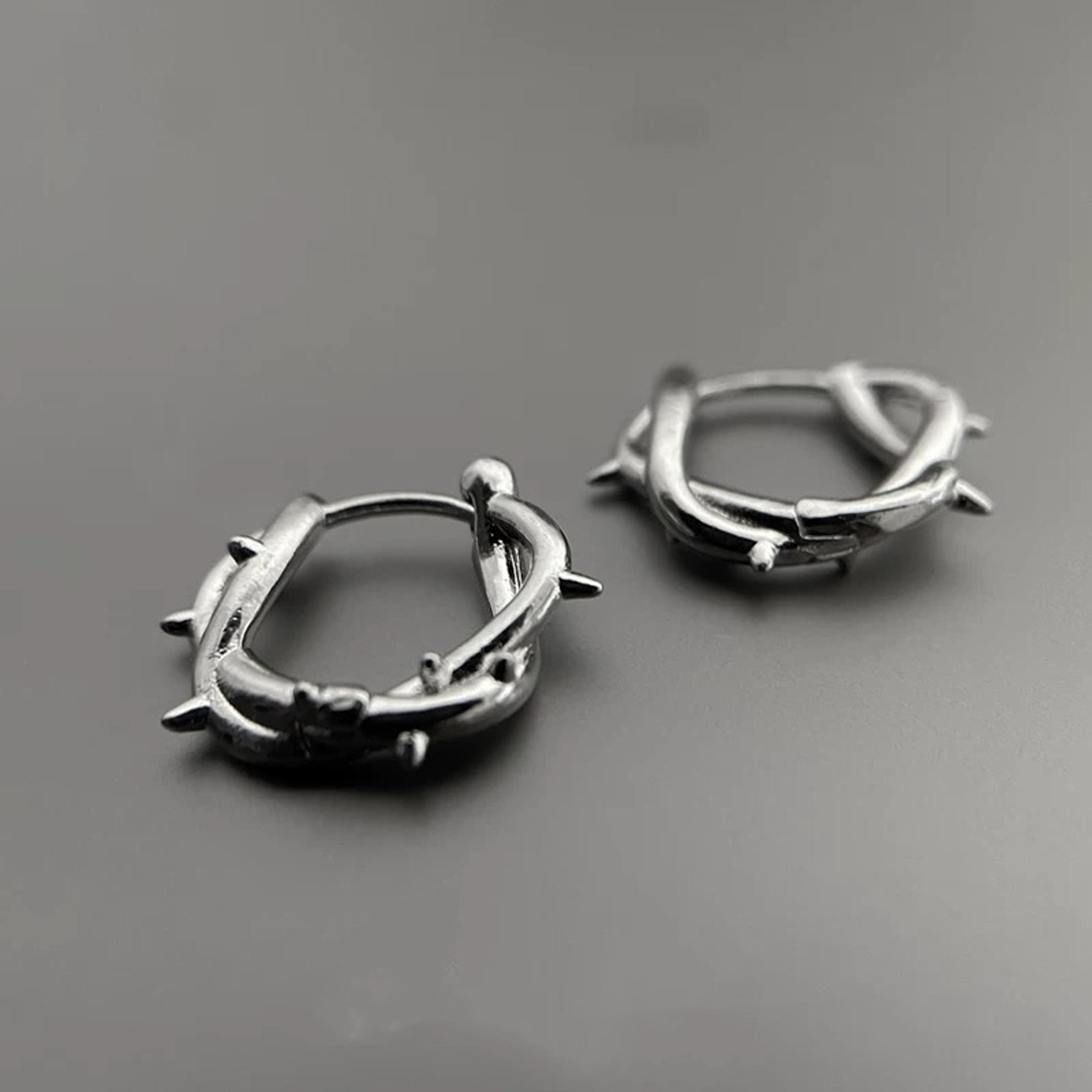 thorn hoop earrings for men women punk cartilage huggie jewelry