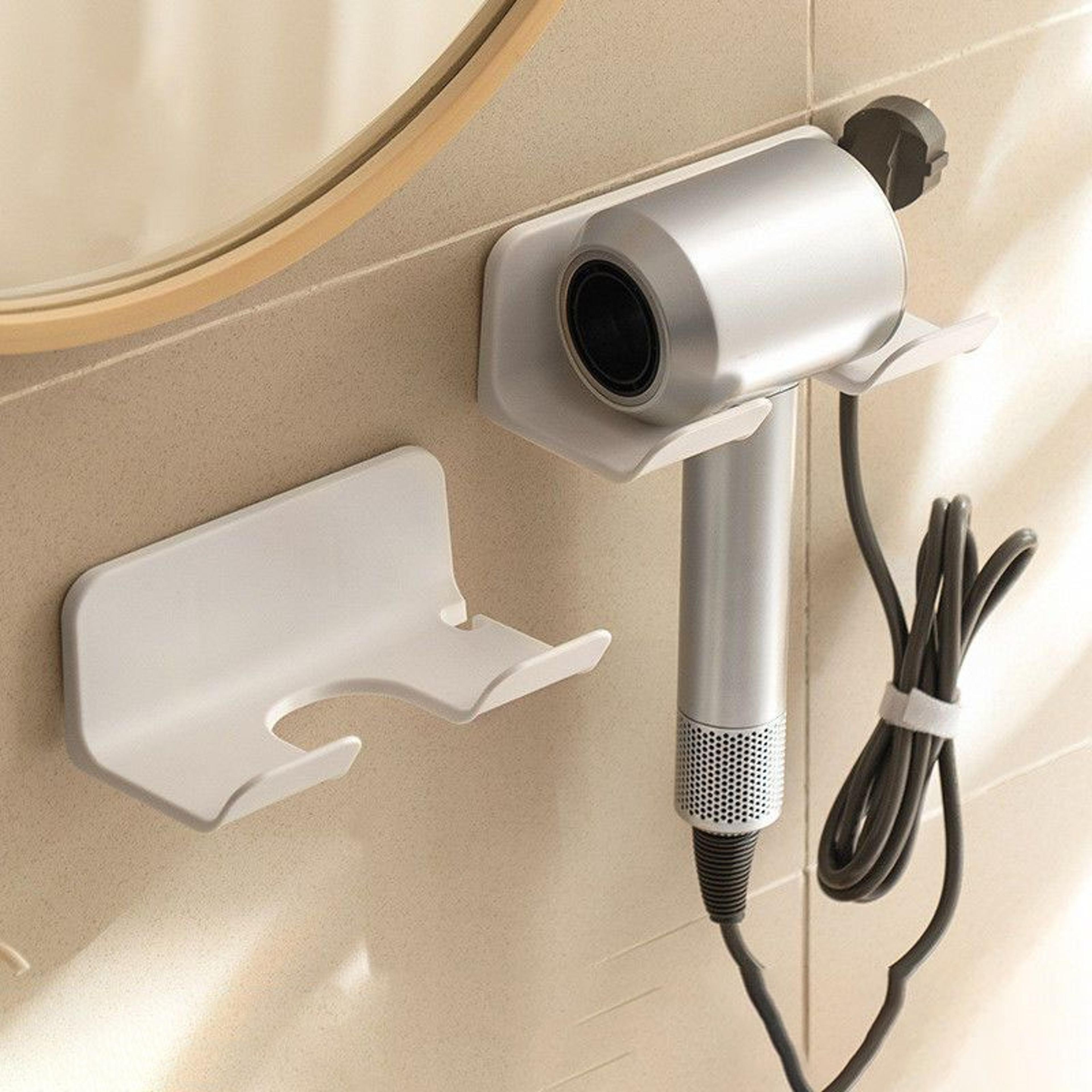 non drill hair dryer holder wall mount bathroom storage rack