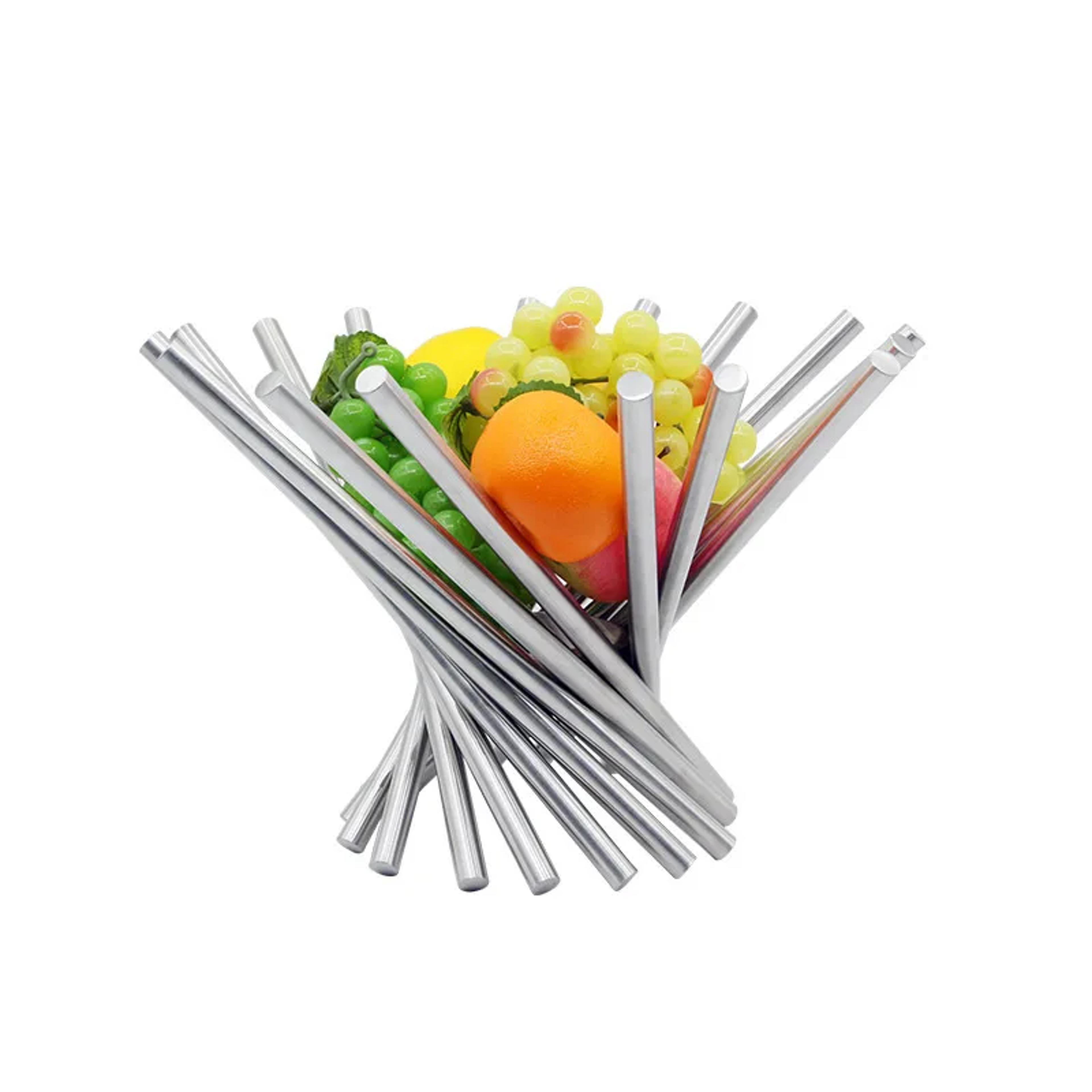 foldable rotation stainless steel fruit bowl modern fruit basket for kitchen decor and storage