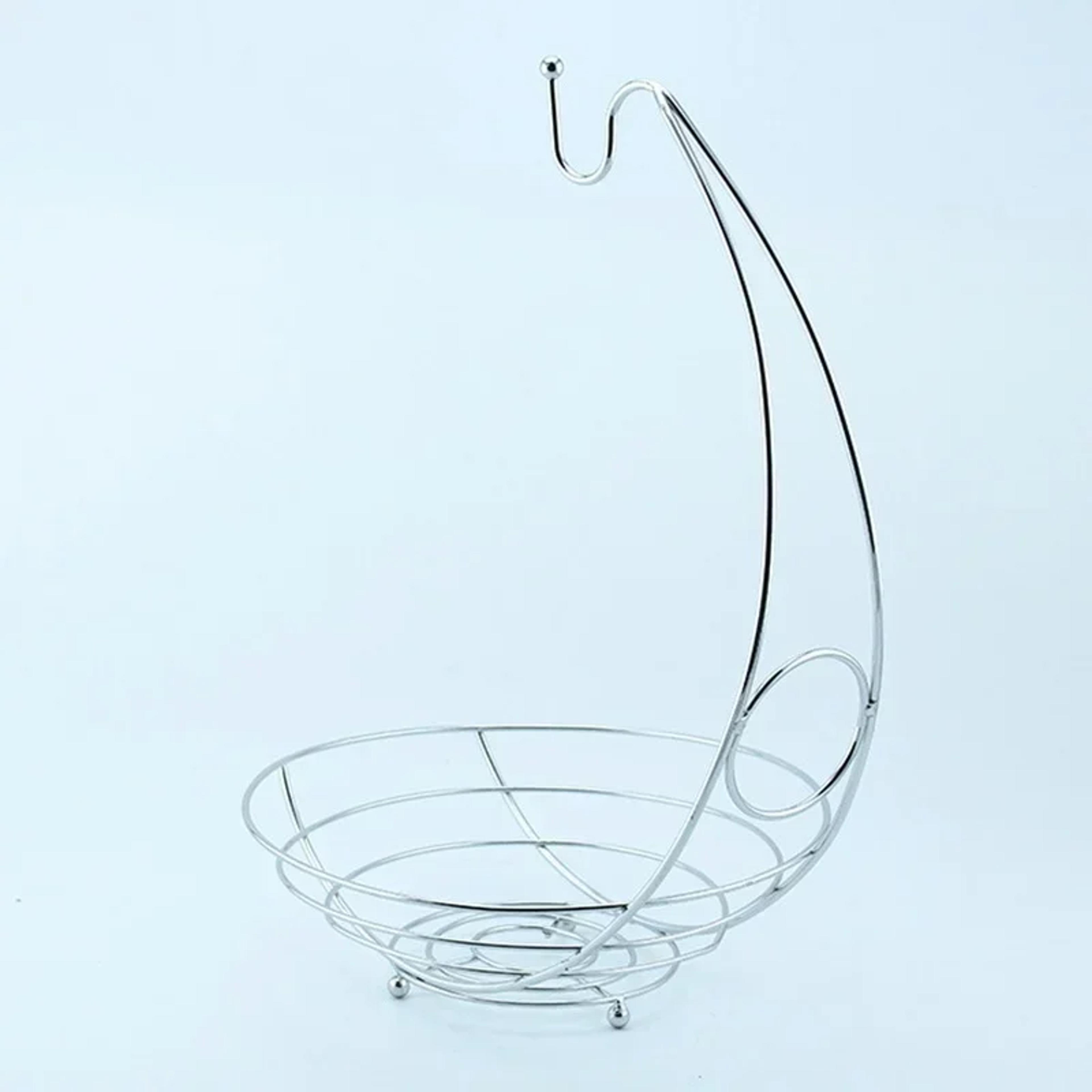 metal fruit basket banana holder rack kitchen counter storage organizer