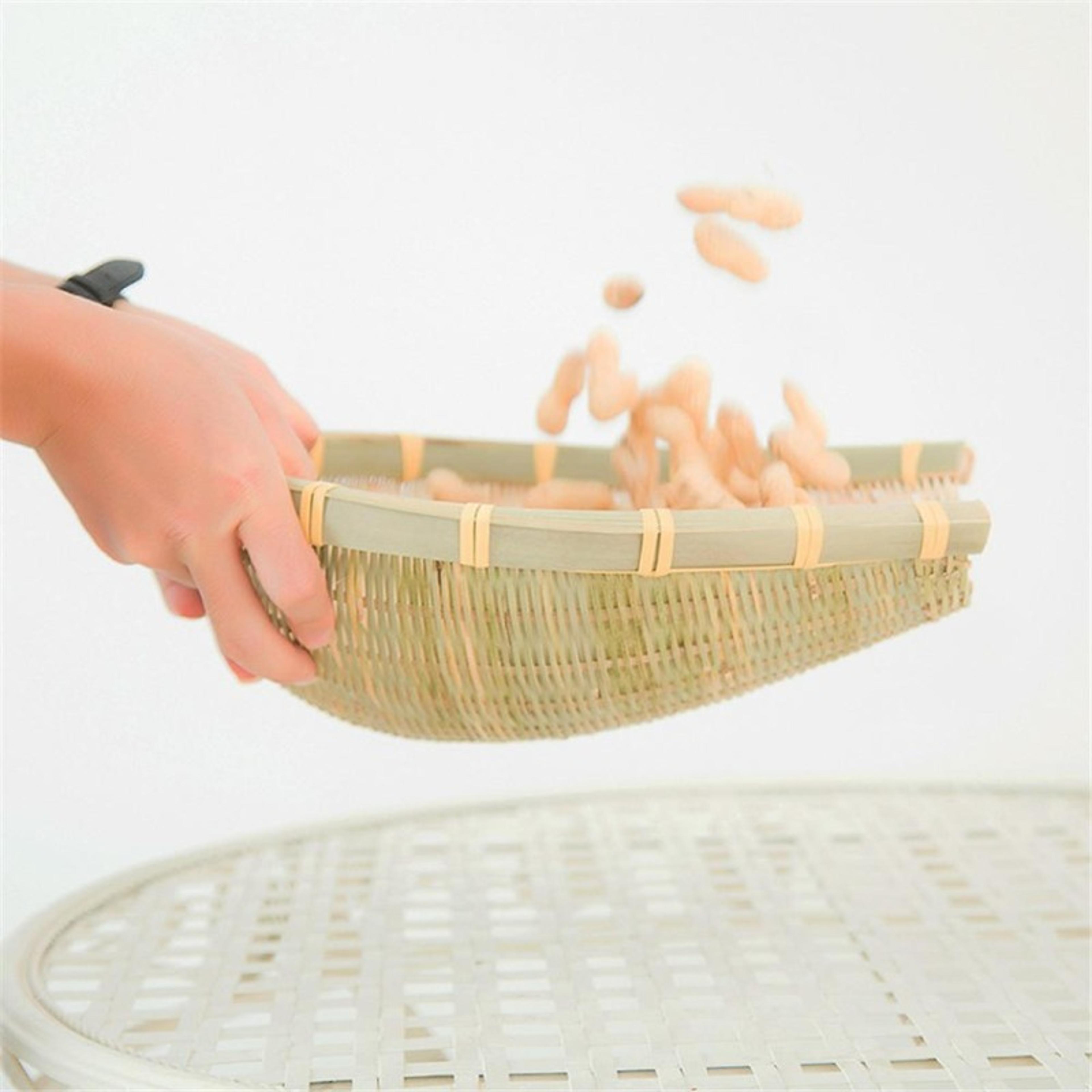 handwoven bamboo basket for kitchen storage fruit vegetable drying and farmhouse decor