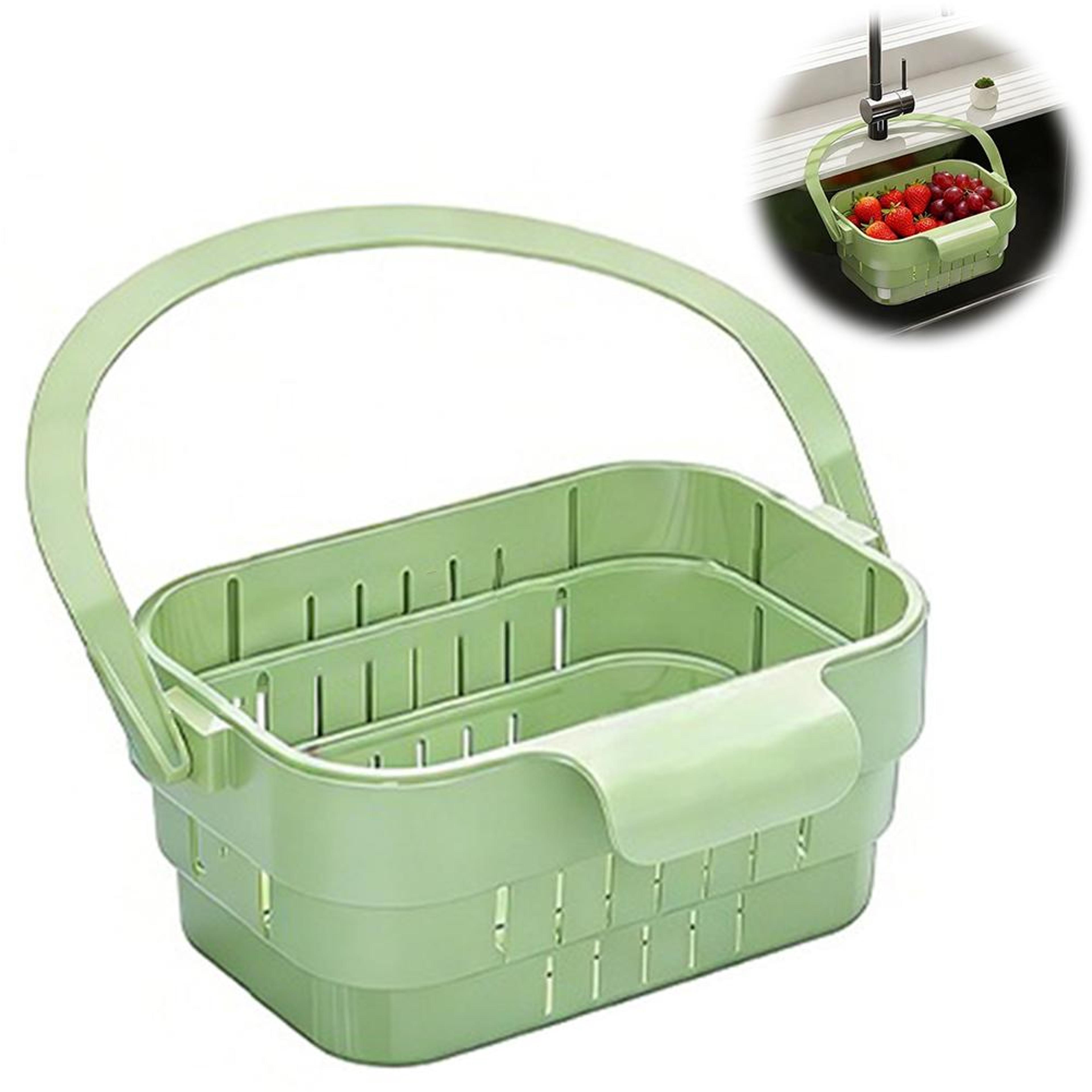 foldable kitchen sink strainer basket space saving hanging colander for small kitchens and rvs