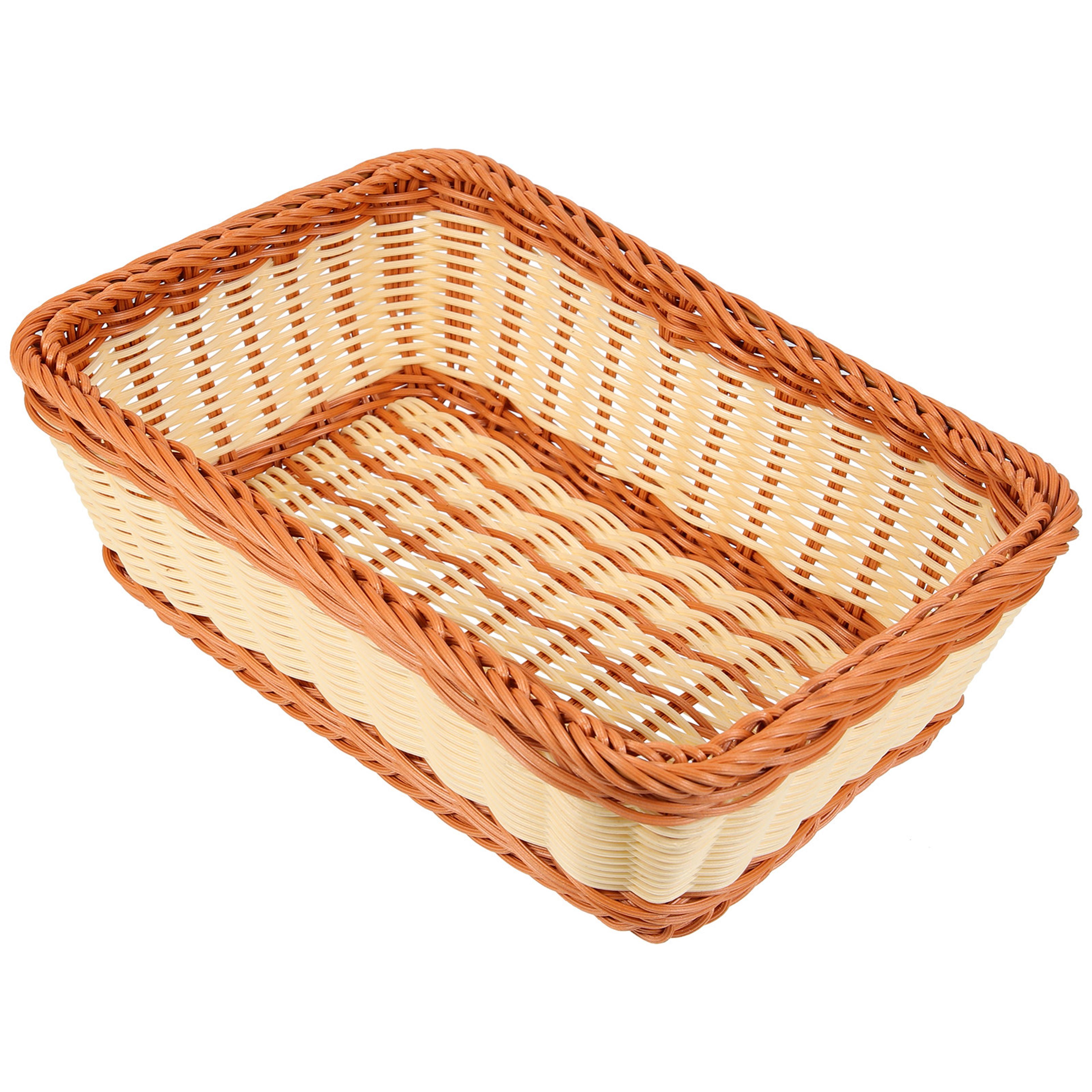 woven rattan style bread basket storage basket for kitchen fruits vegetables and desserts