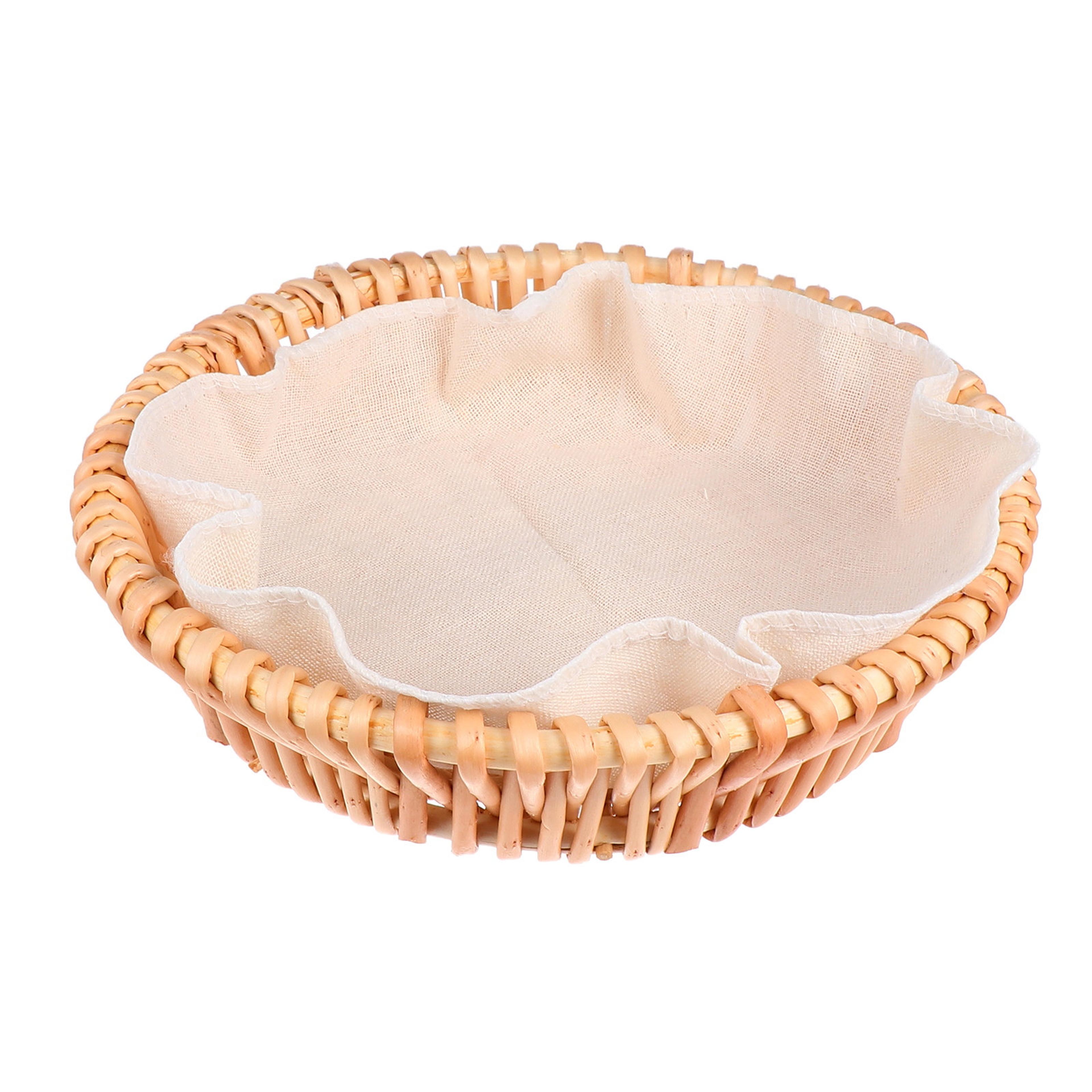 round hand woven wicker basket for rustic storage and picnics