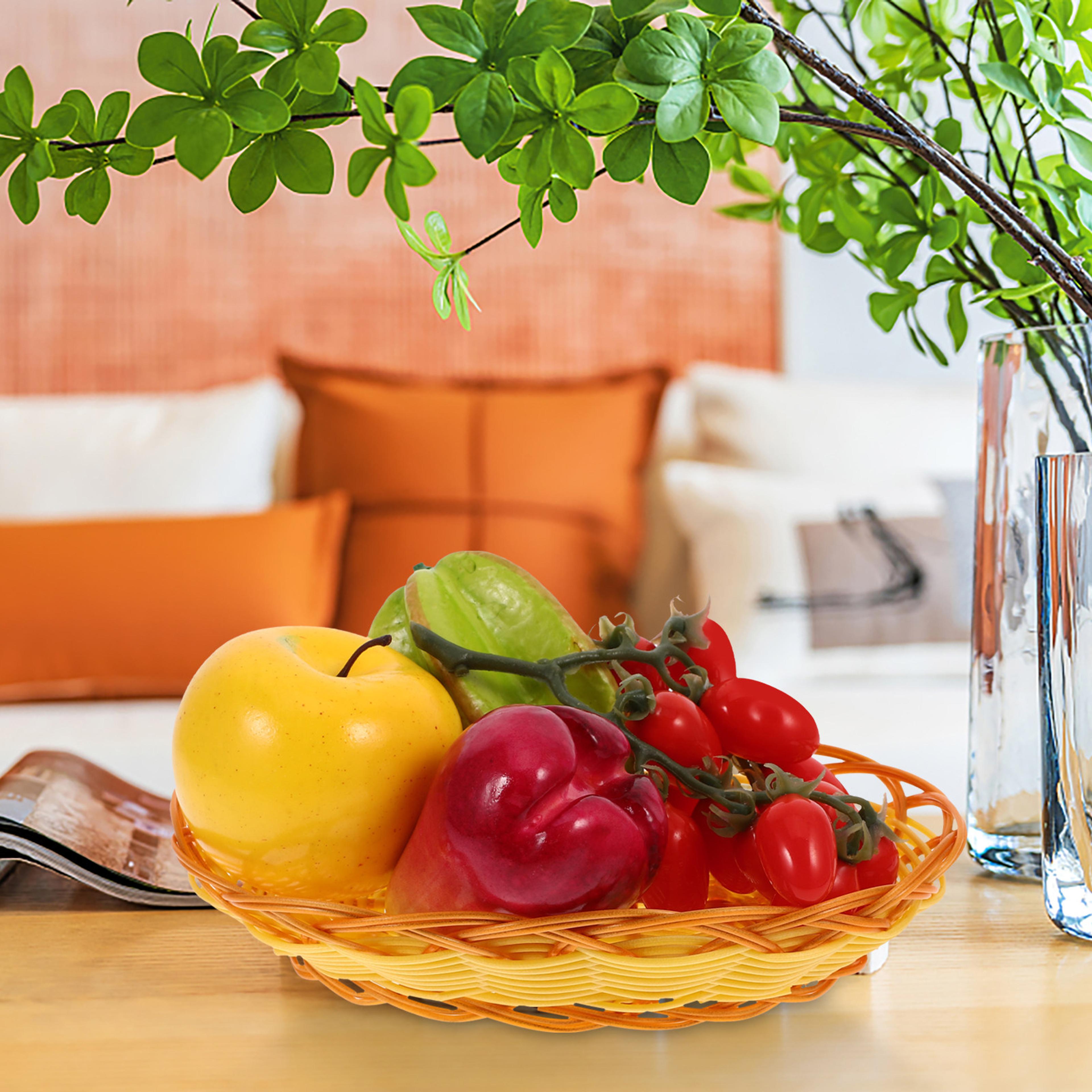 rustic woven storage basket for kitchen fruit bread decor