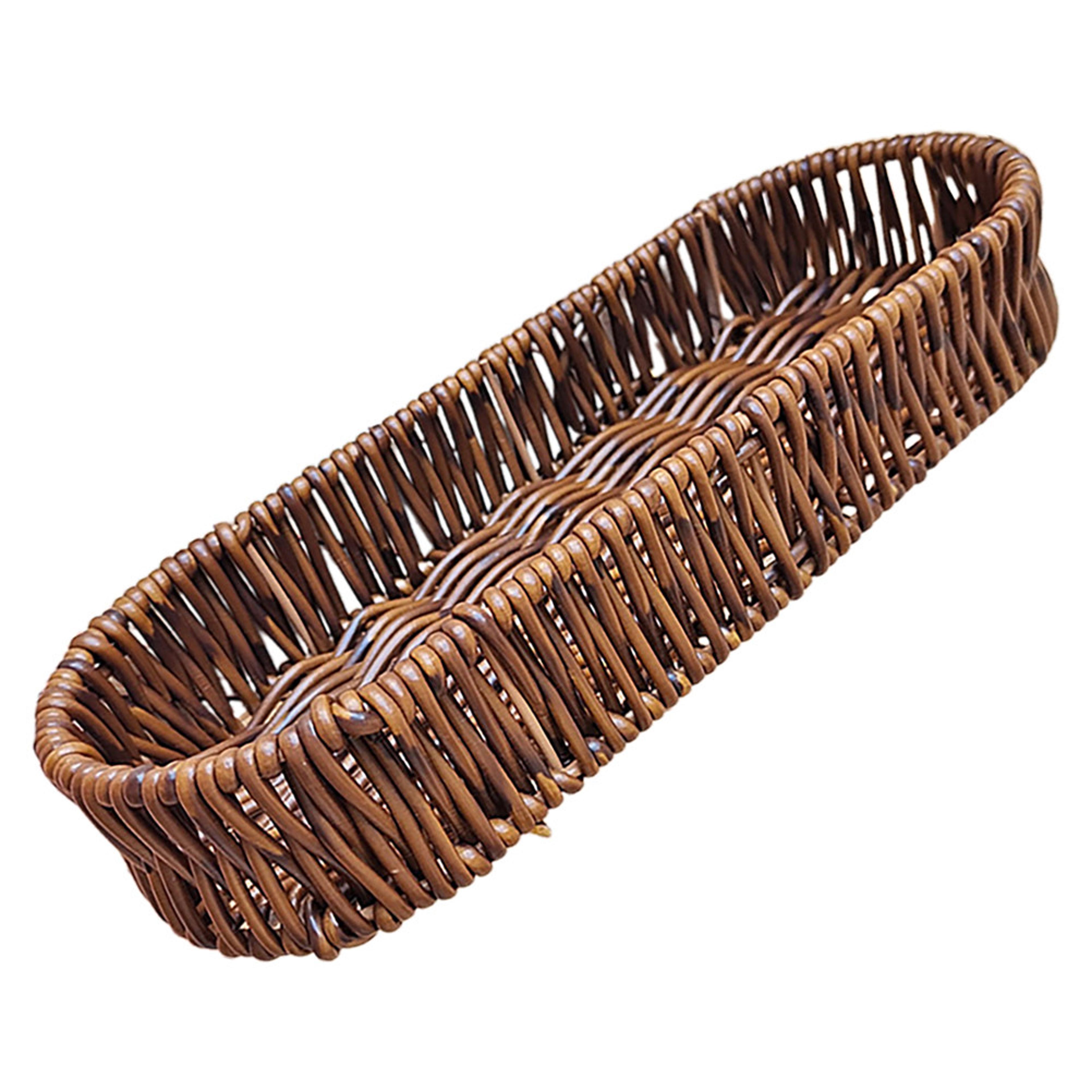 spacious oval bread basket woven style storage basket for kitchen serving and picnic