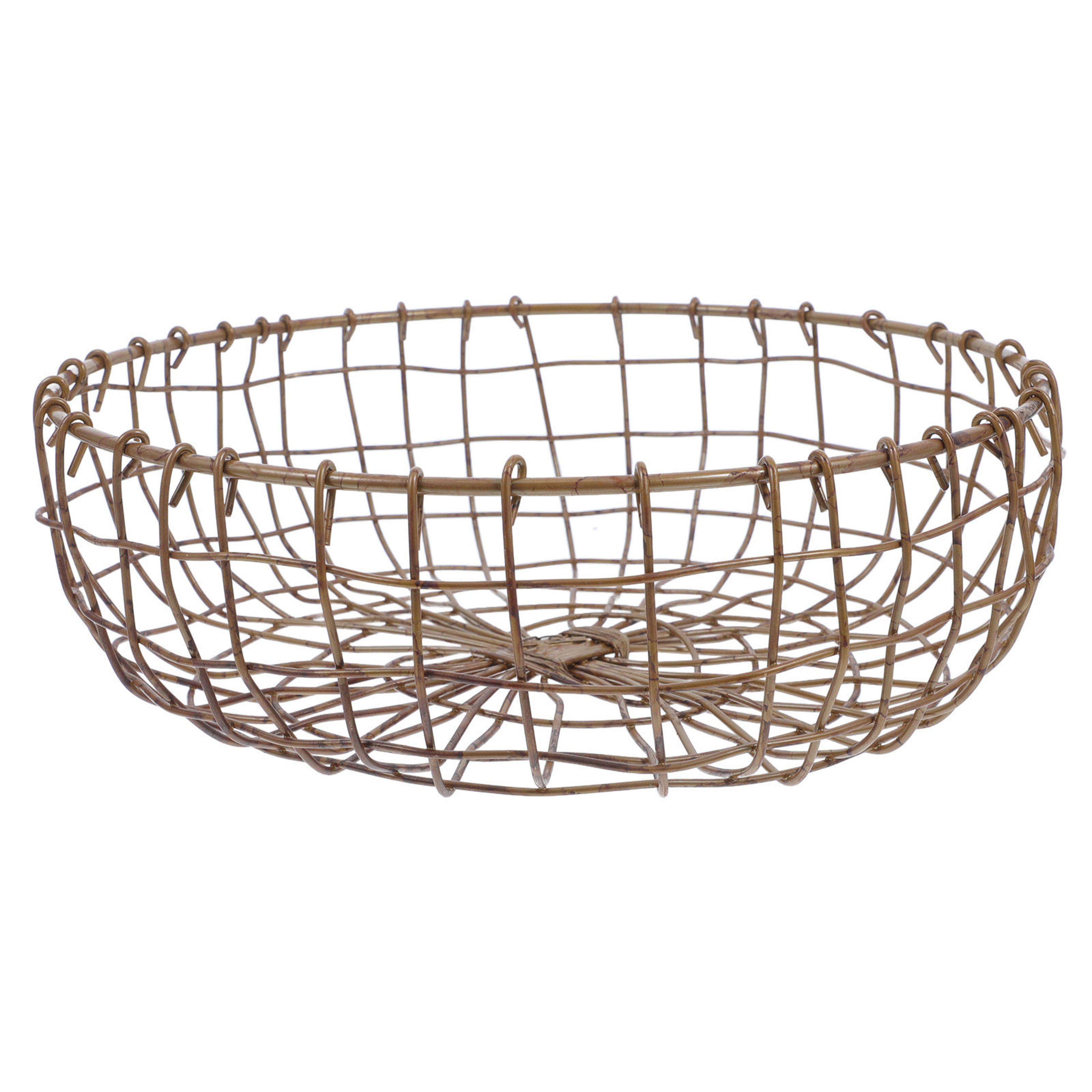 spacious wire fruit basket iron kitchen counter storage bowl for fruits bread and decor