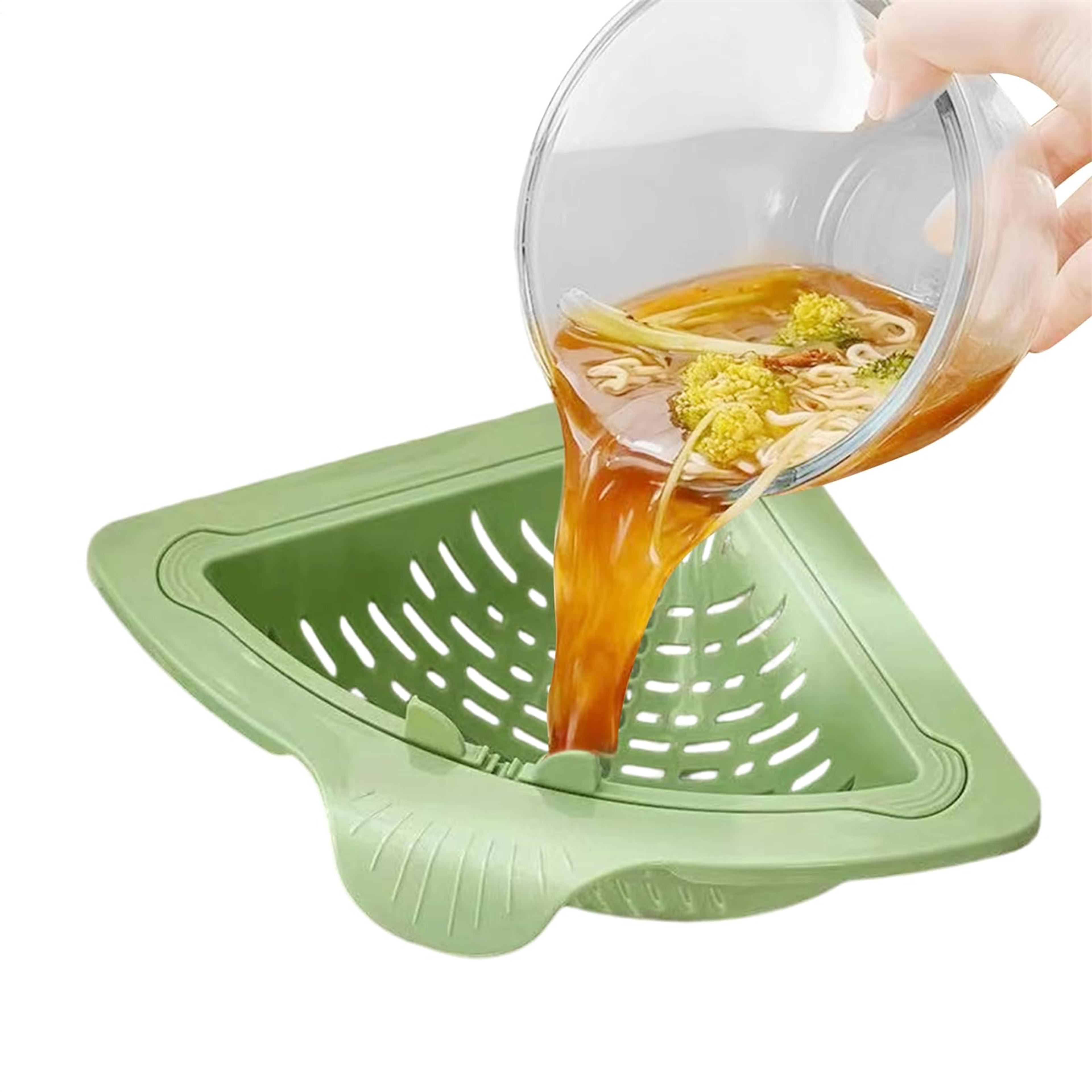kitchen sink drain basket triangle strainer corner organizer for food waste