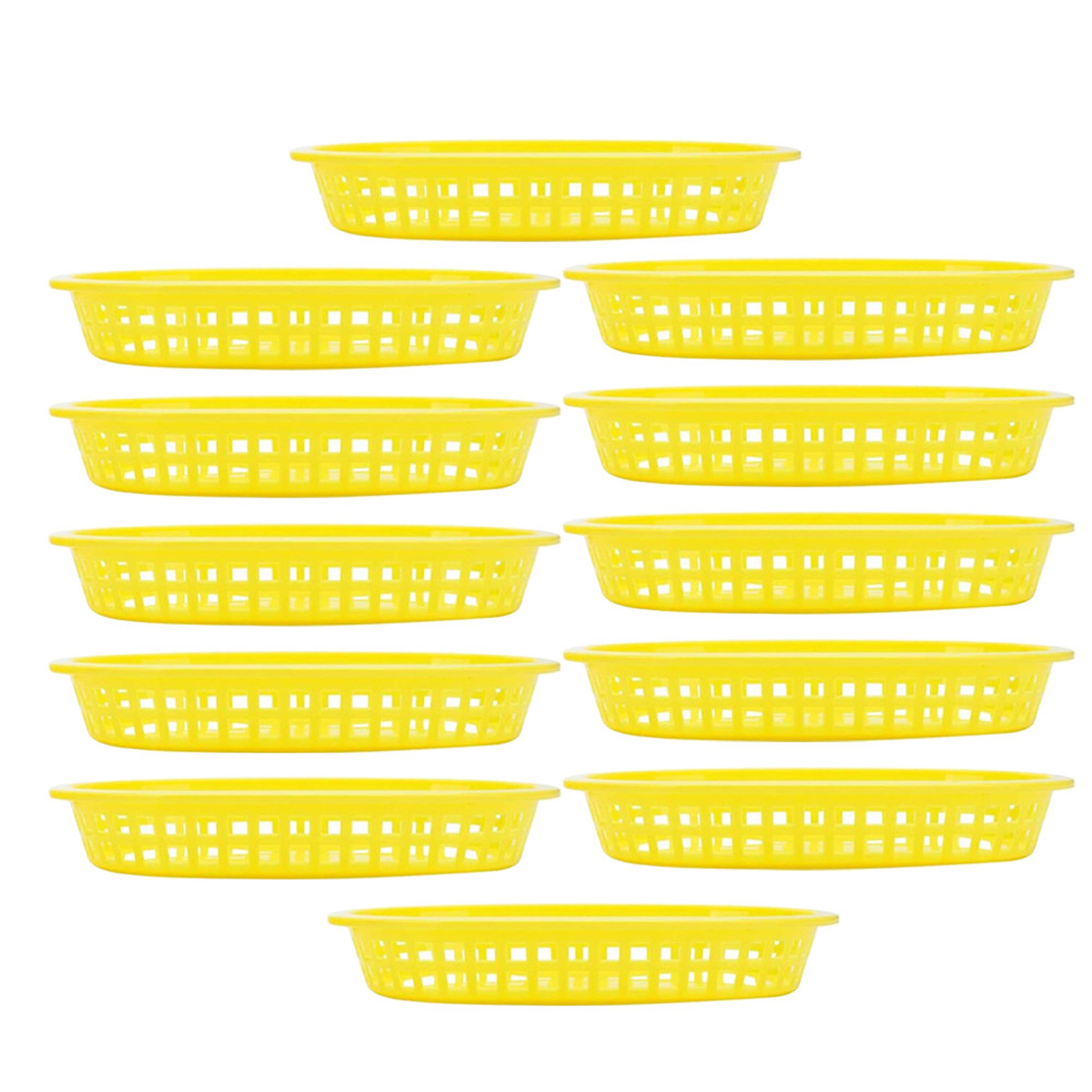 reusable plastic oval food baskets for snacks fruit storage and serving