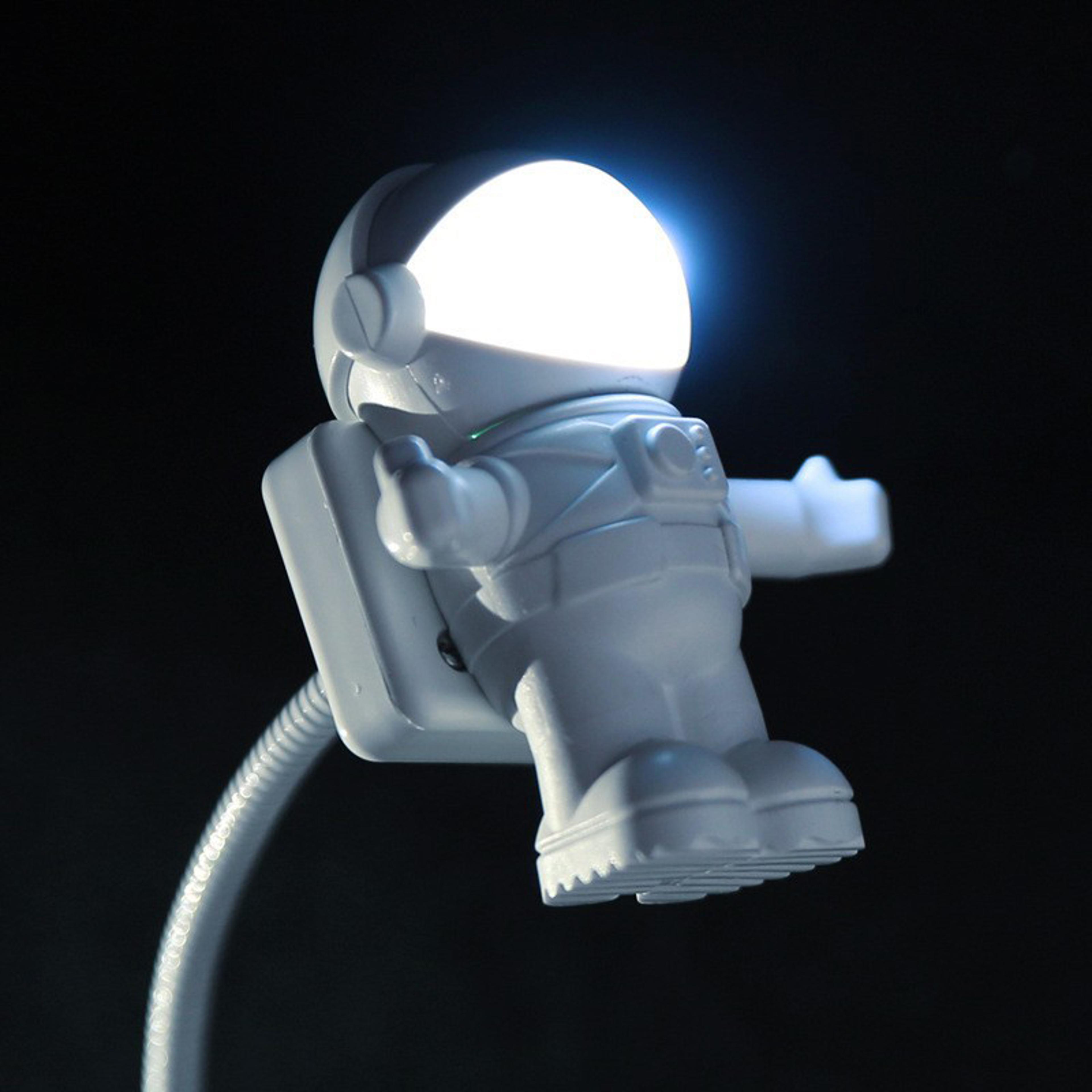 astronaut led lamp flexible usb night light for desk reading white