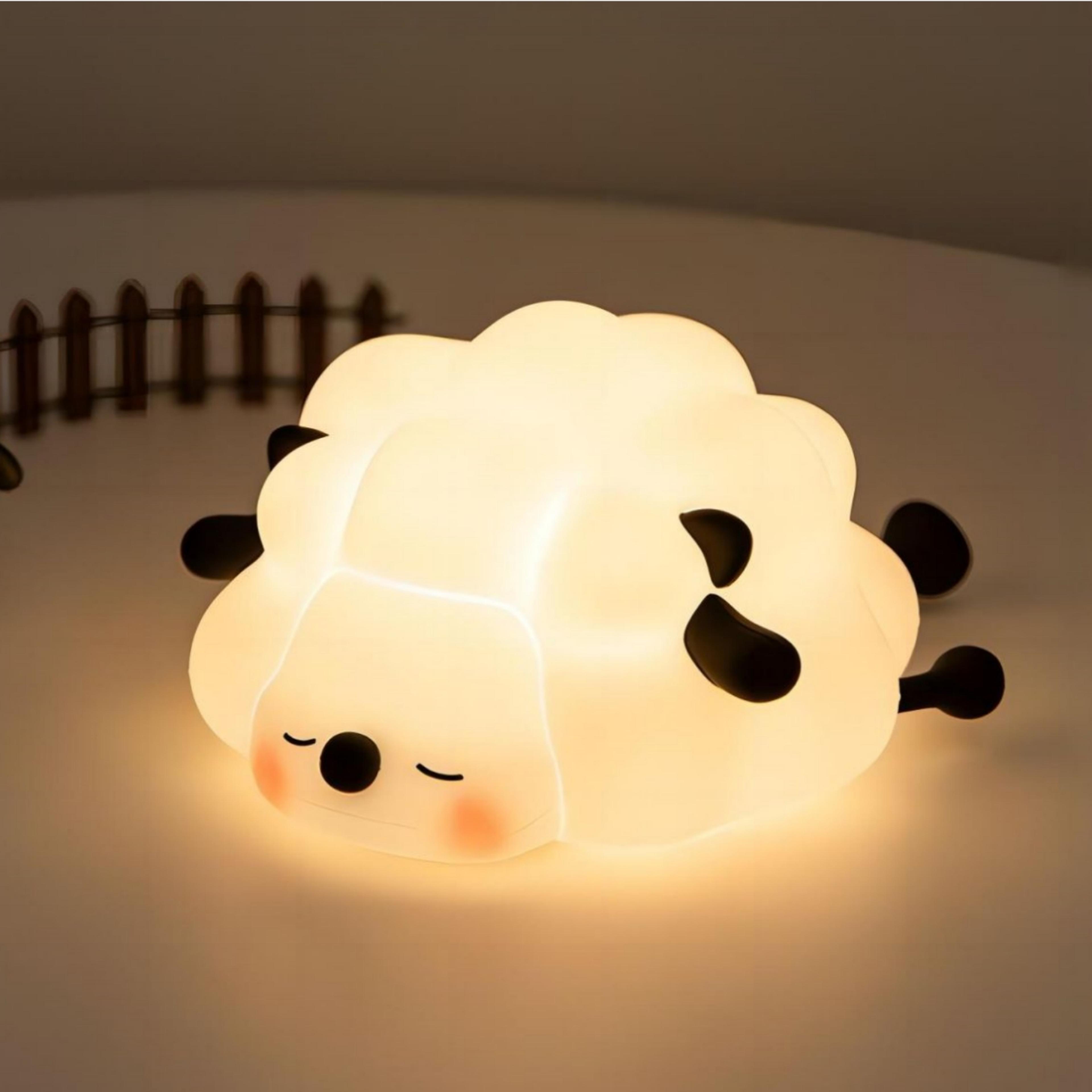 cute sheep silicone night light rechargeable kids sleep lamp for bedroom