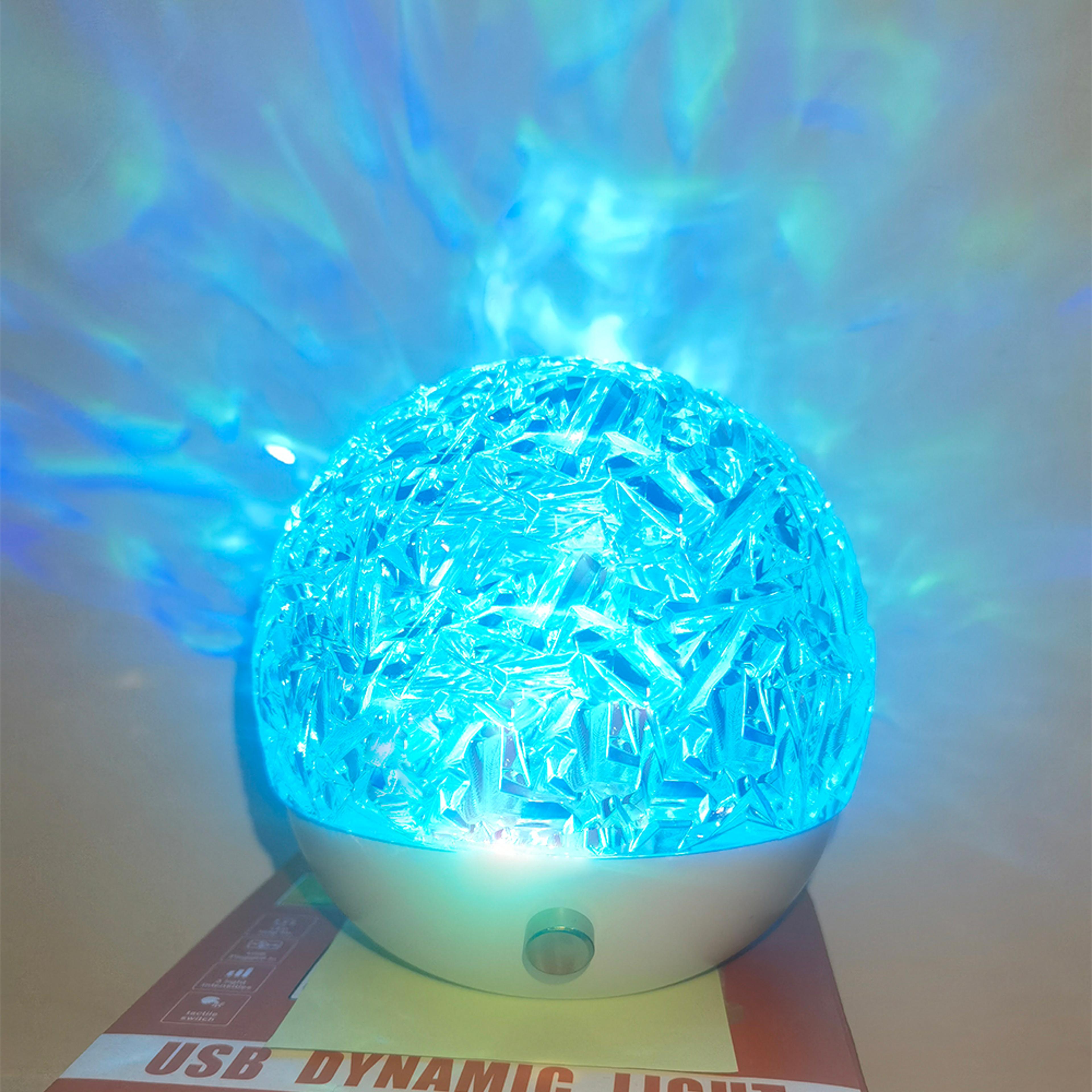 water ripple projection lamp rgb rotating spherical night light for bedroom decor