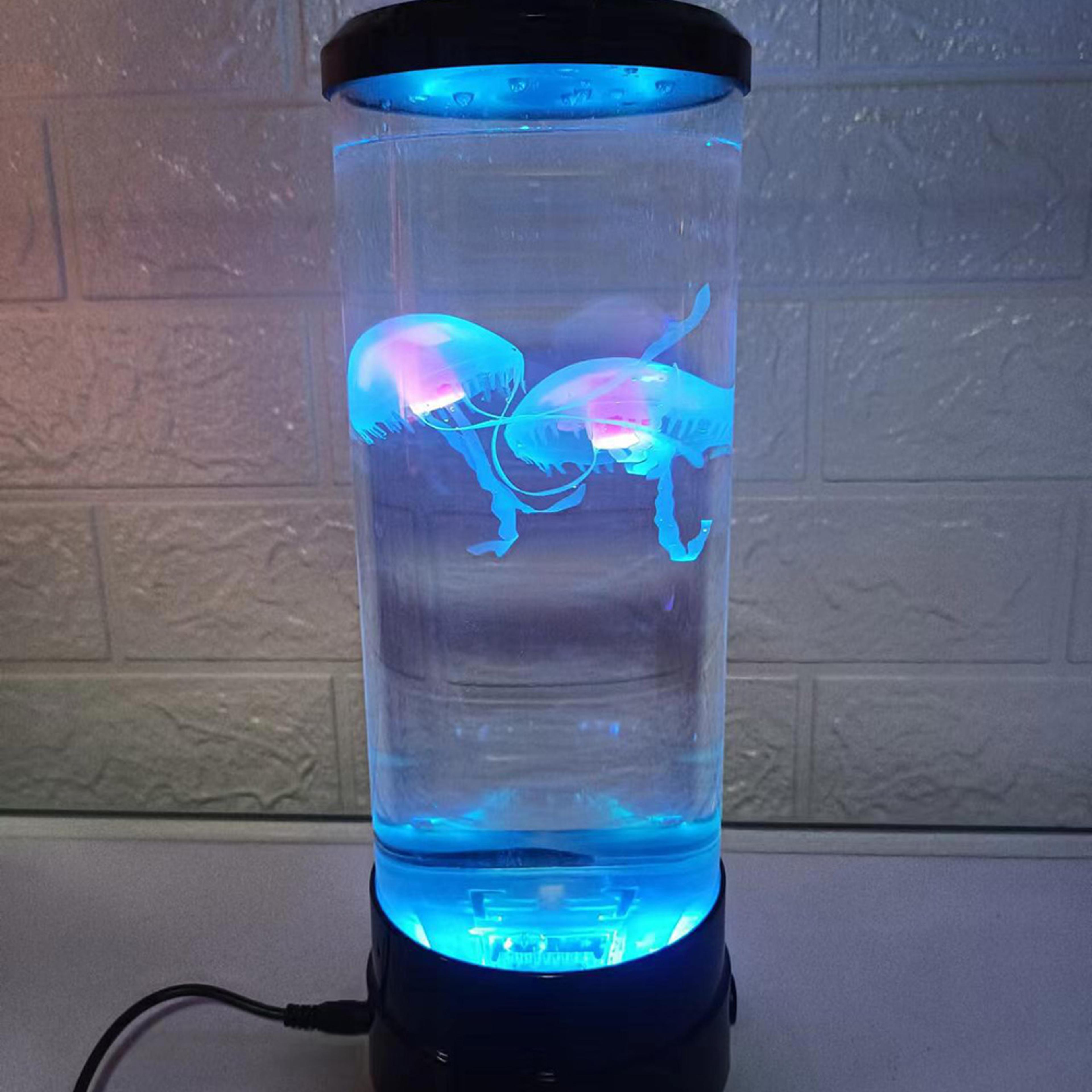 led jellyfish aquarium night light 7 color changing mood lamp for relaxing home decor