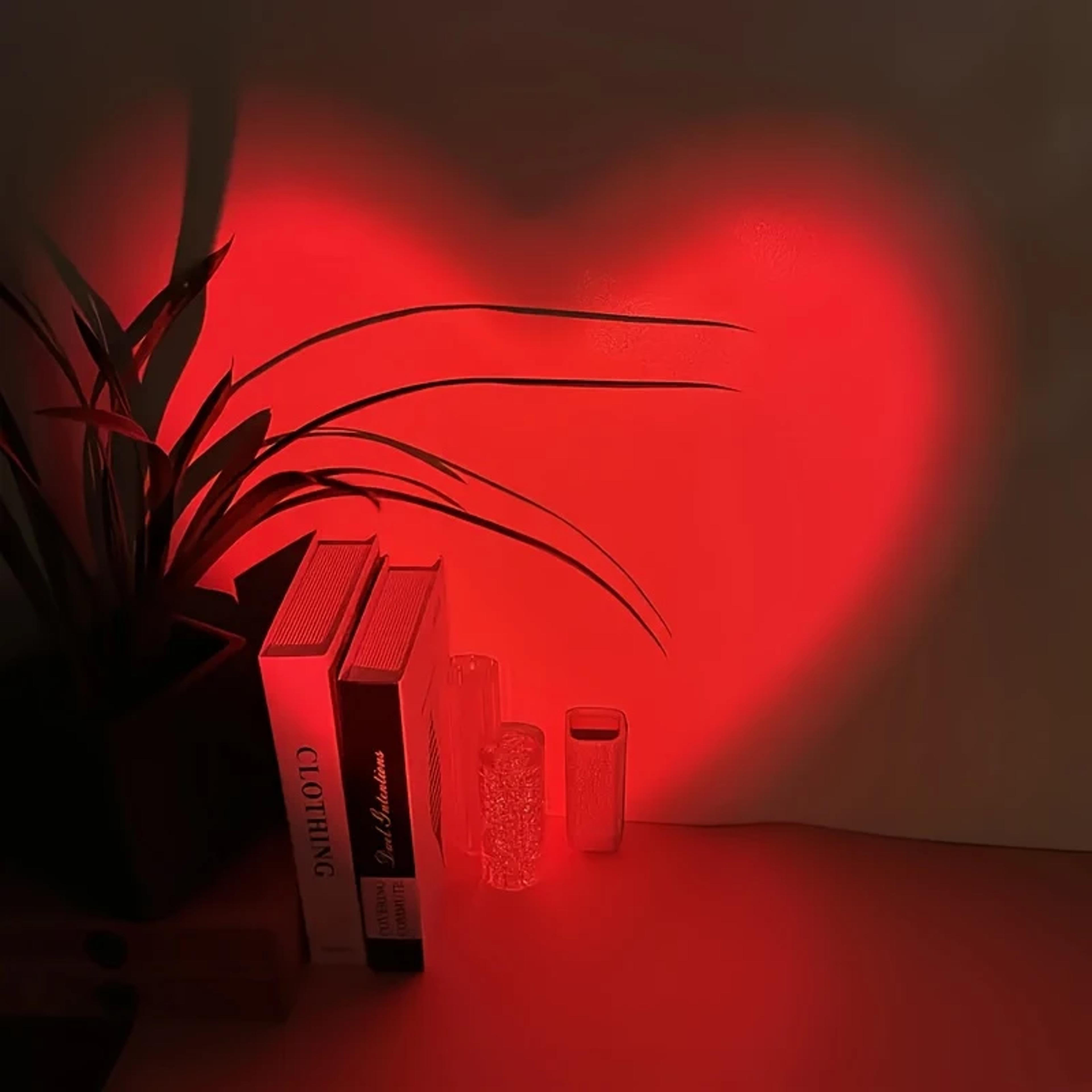 usb sunset projection lamp rotatable heart light for bedroom decor