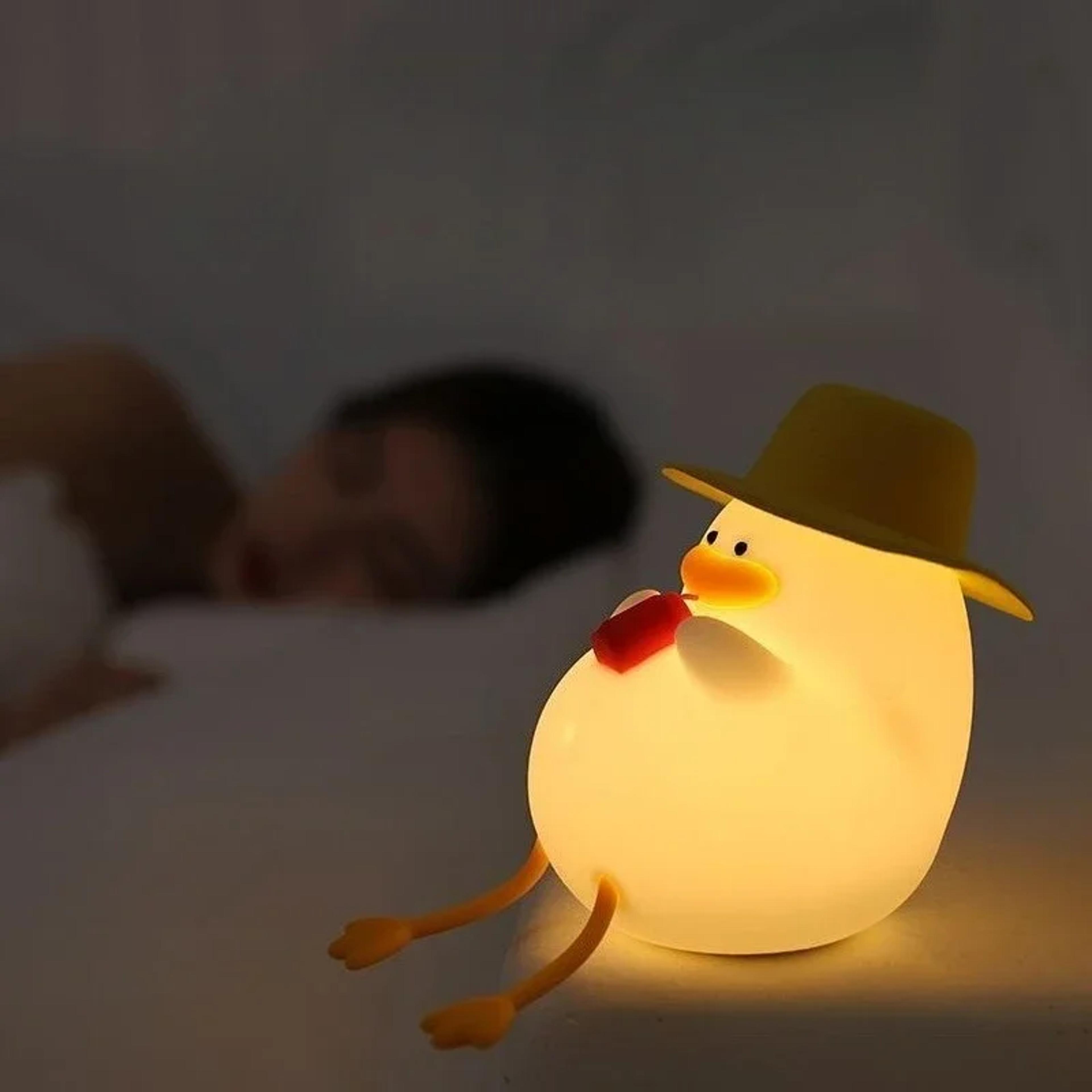 cute duck night light silicone usb rechargeable lamp for kids bedroom