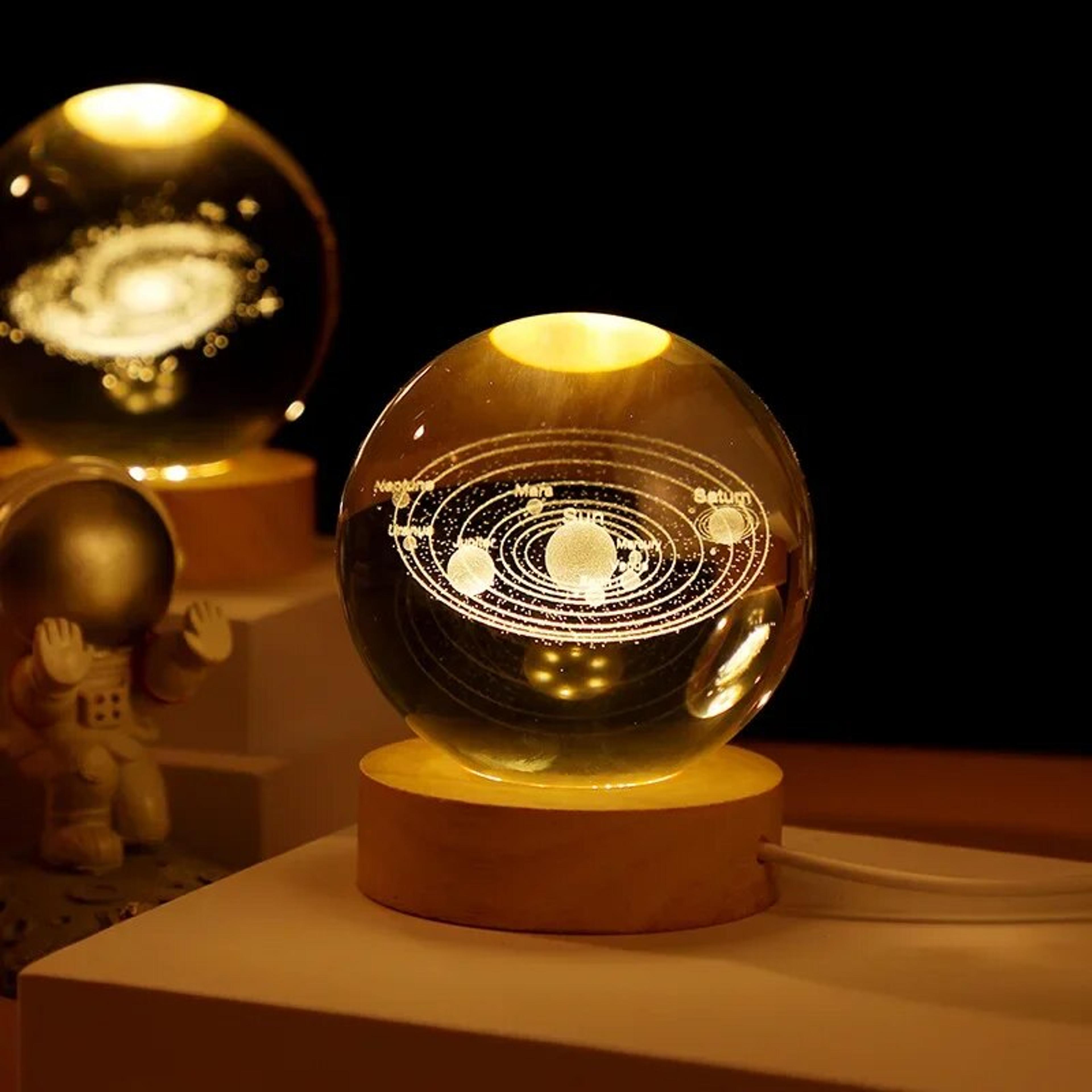 galaxy crystal ball lamp planet moon usb led night light gift