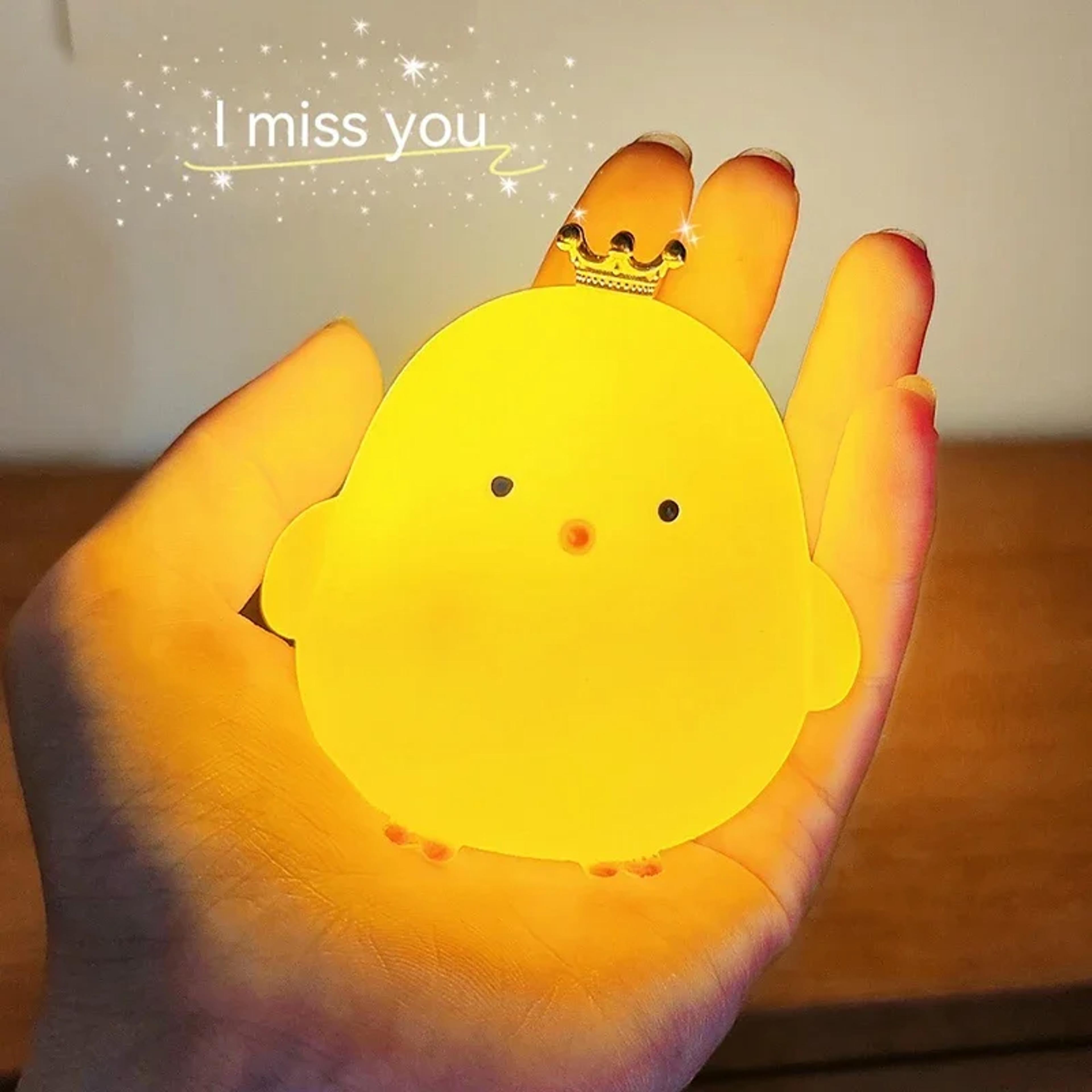 cute cartoon duck chicken led night light for baby kids bedroom soft glow decorative lamp