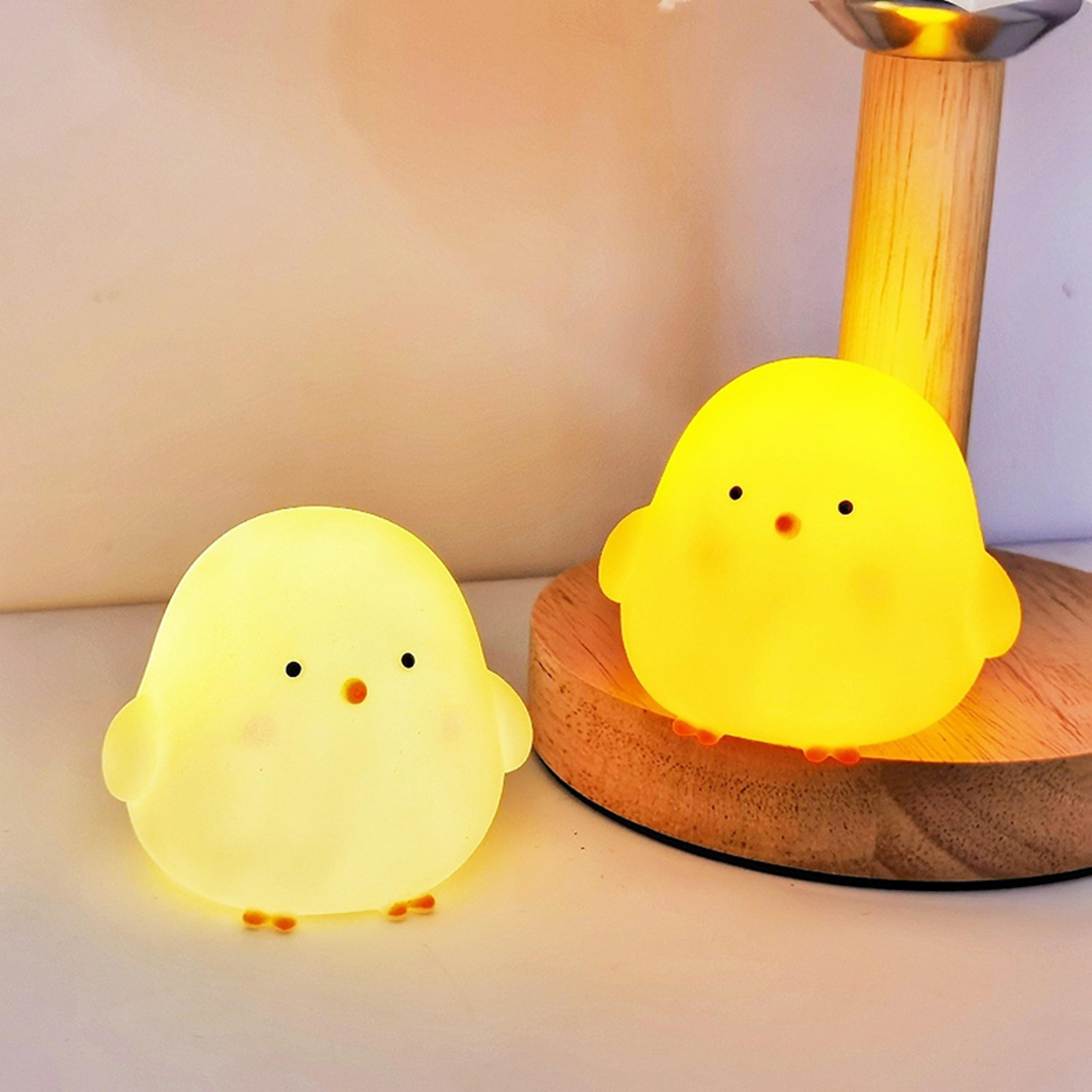 cute chicken night light soft glow bedside lamp for kids bedroom decor gift