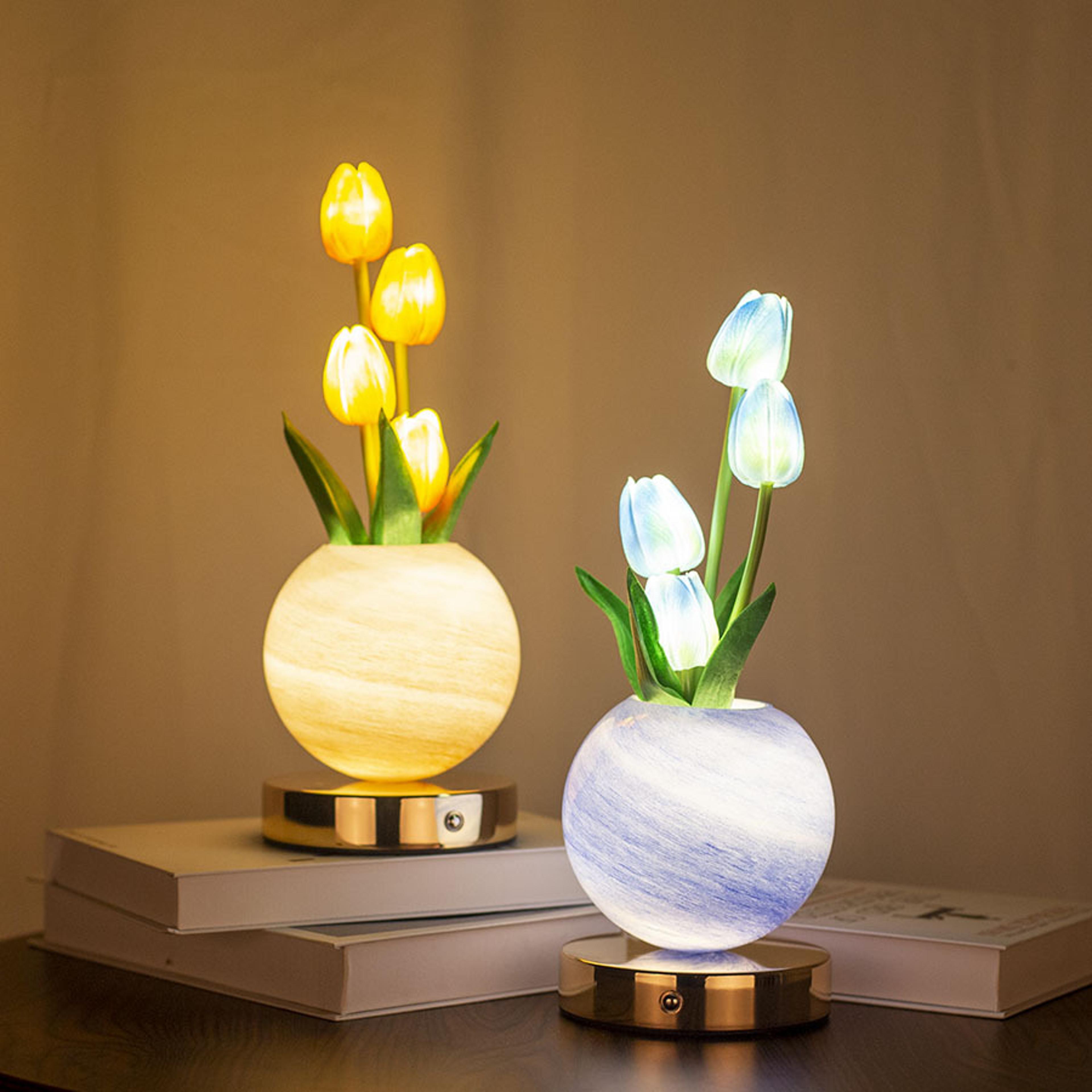 tulip night light flower bouquet lamp romantic bedroom decorative table light