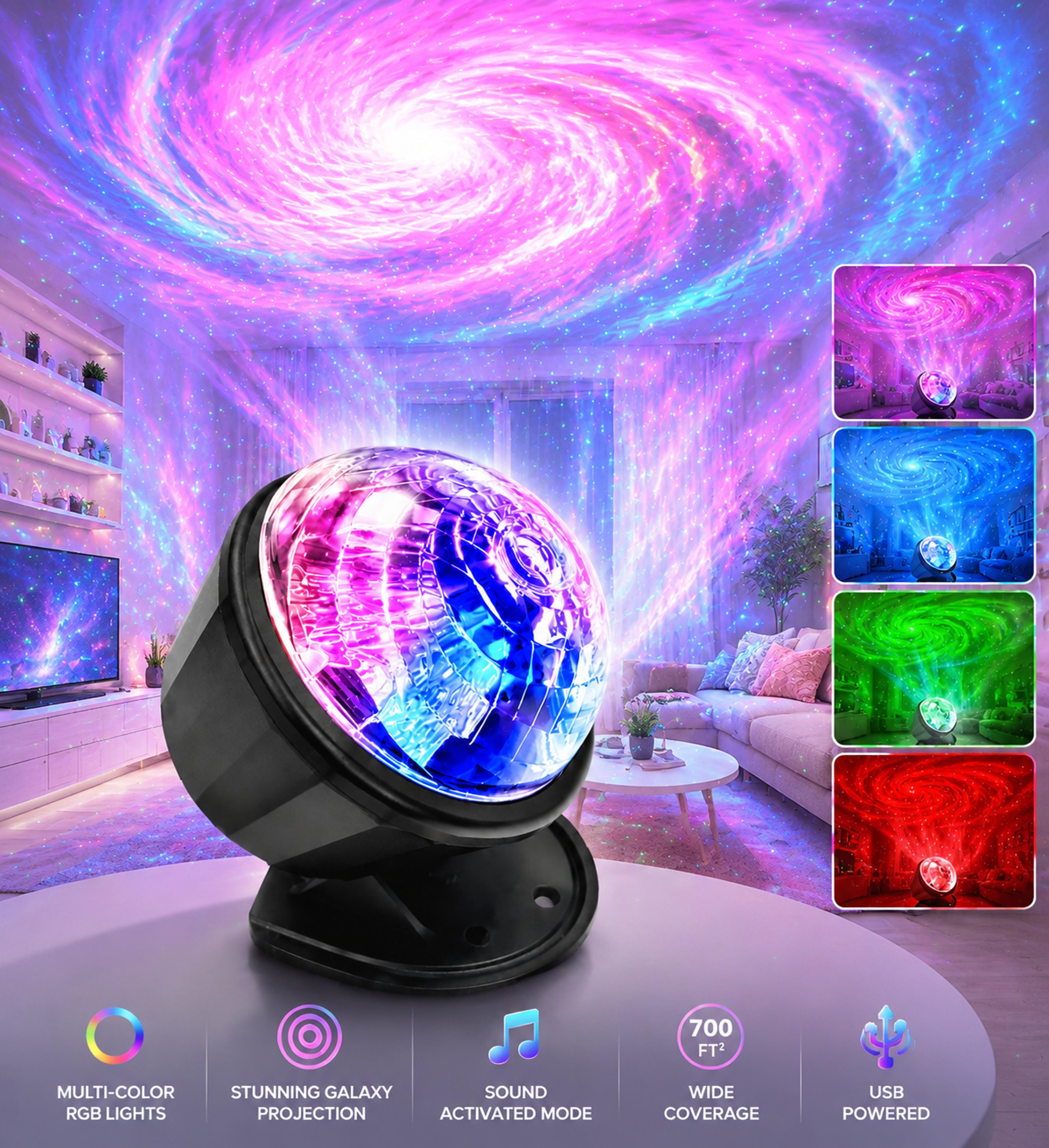 led starry sky galaxy projector light with remote control rgb night lamp for bedroom decor