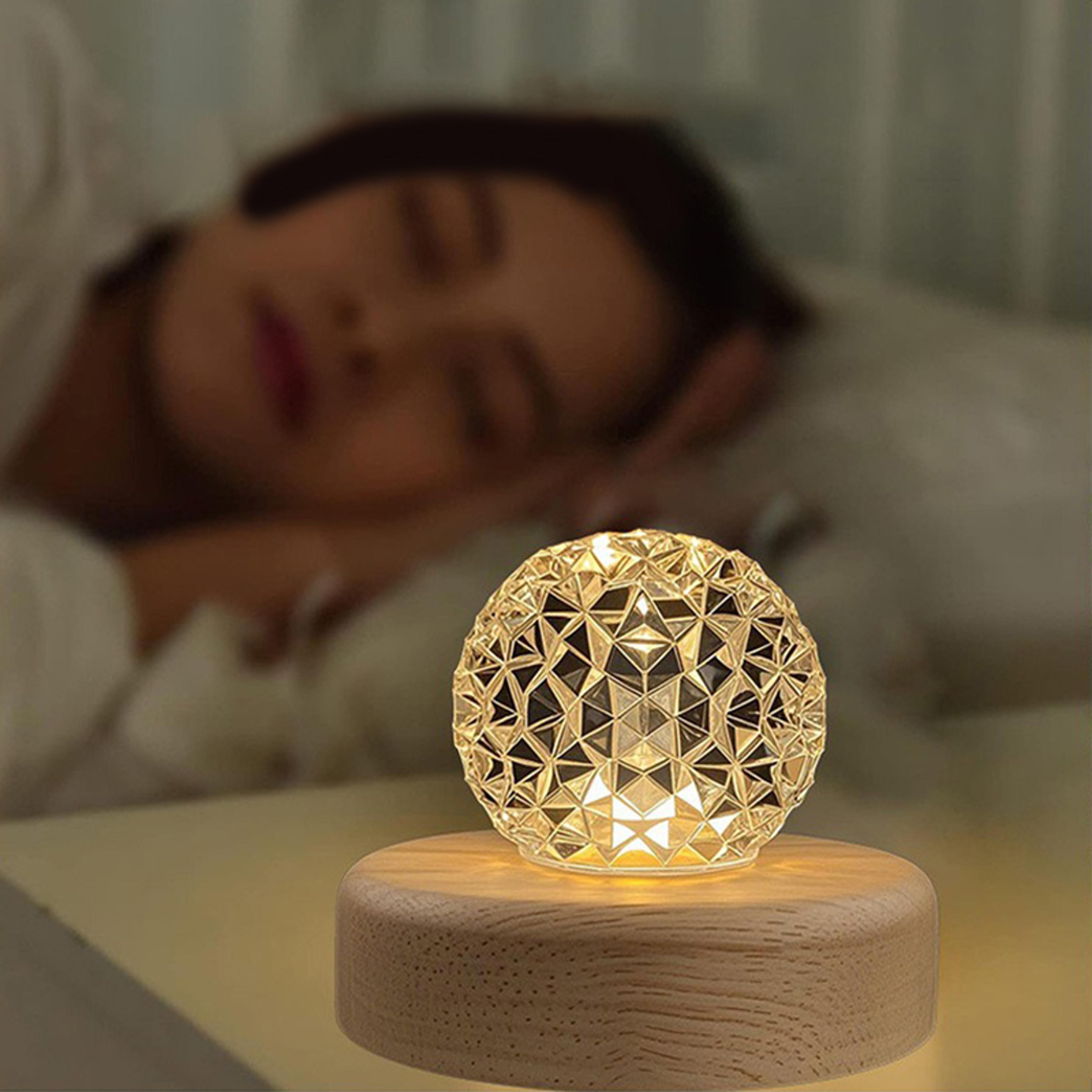 water ripple projector night light crystal mood lamp for bedroom decor