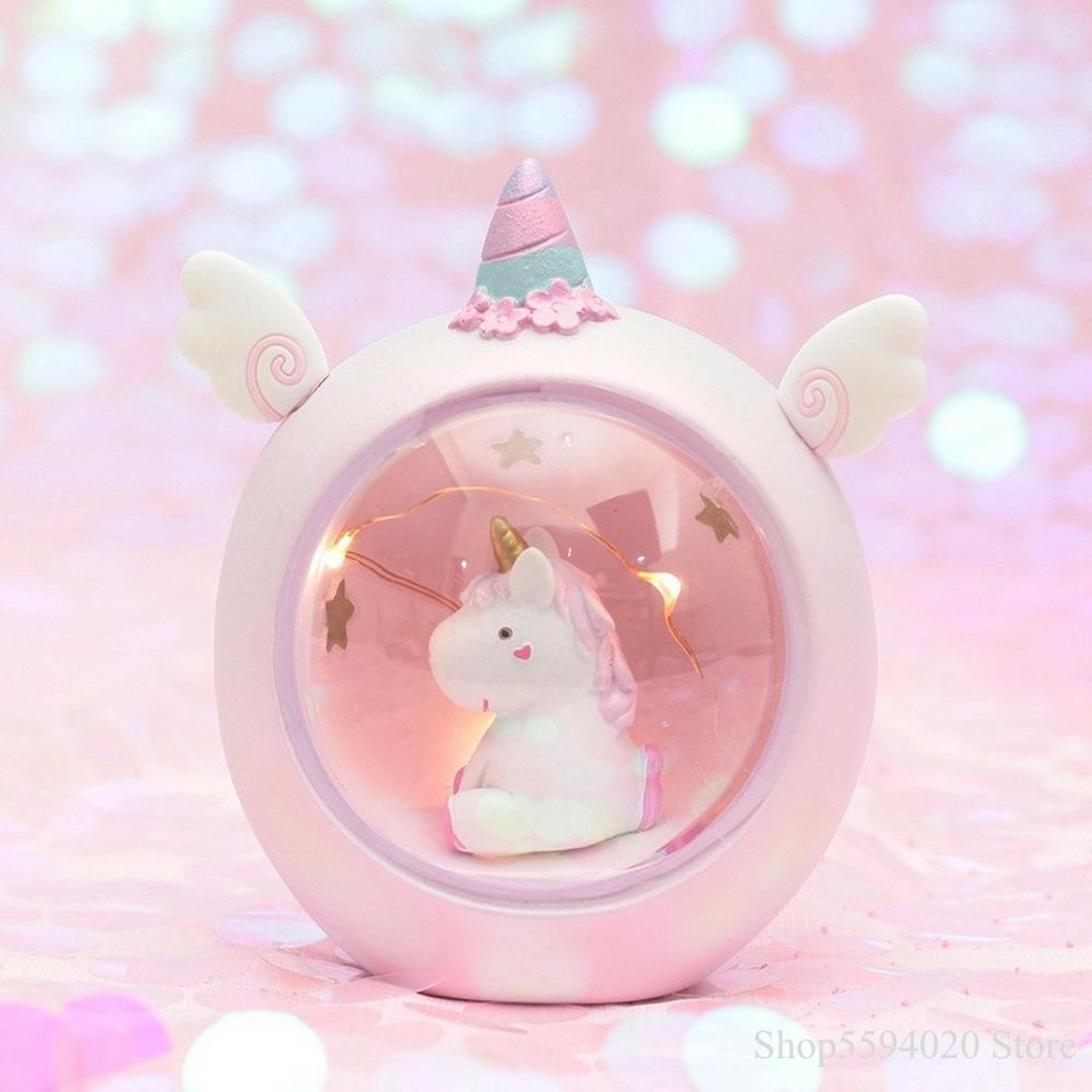 unicorn star night lamp cute bedroom table light gift for girls