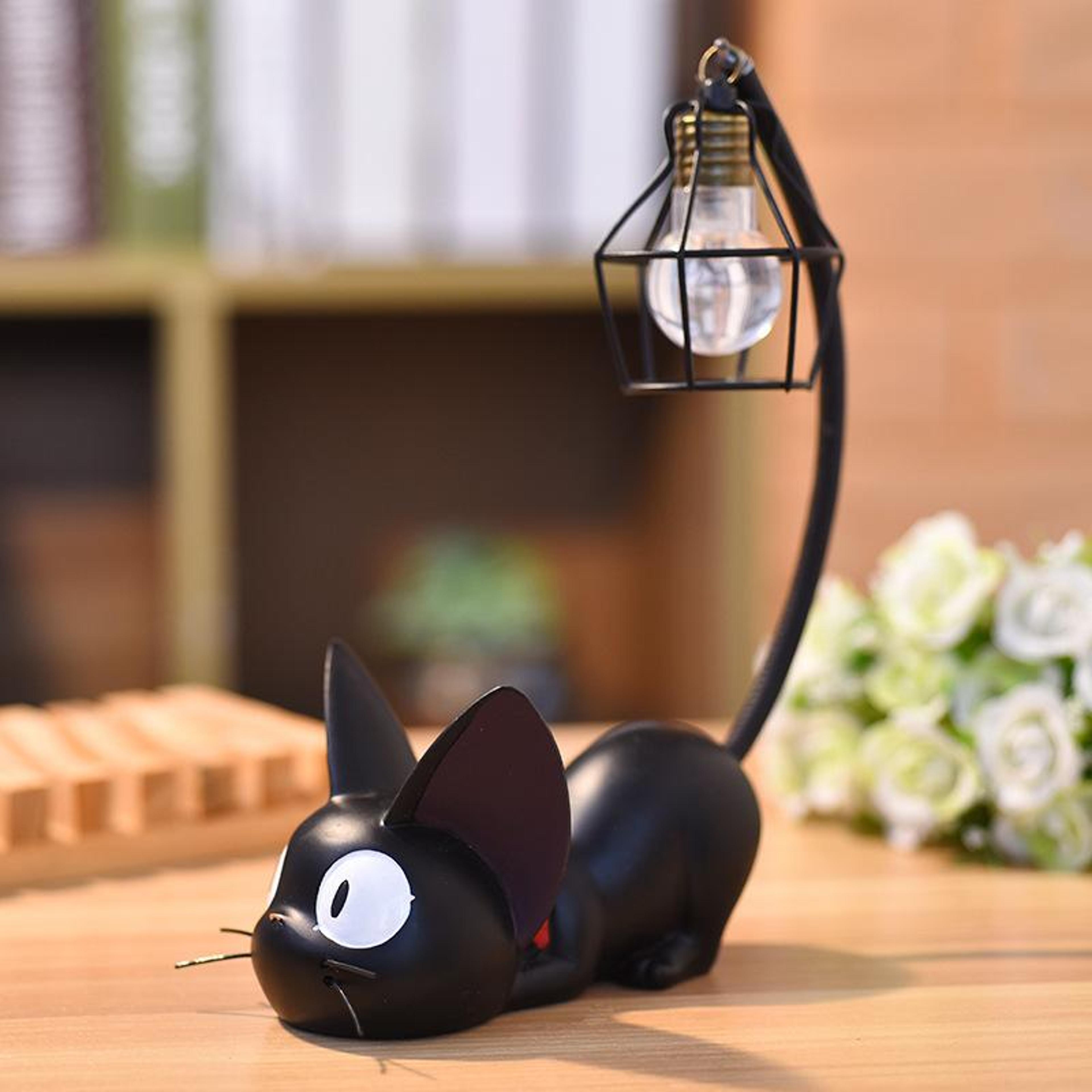 miniature cat led night lamp cute resin kitty table lamp for kids bedroom decor gift