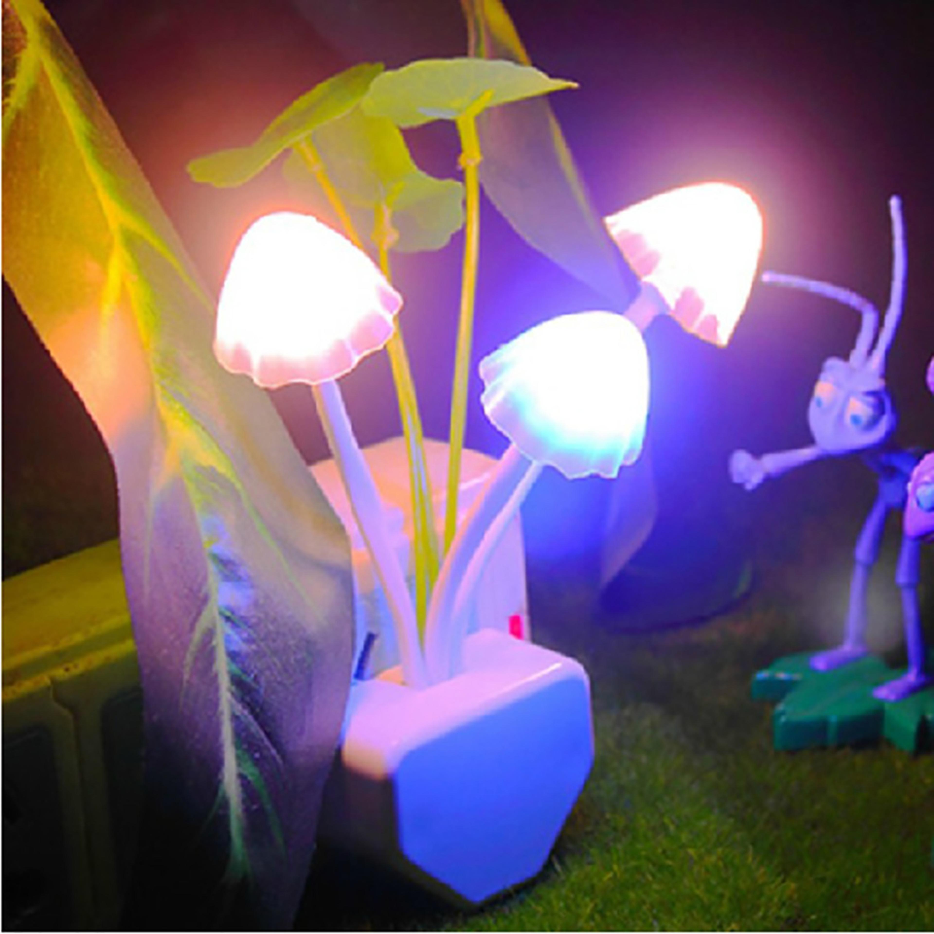 mushroom night light led lamp with color changing sensor for bedroom baby room decor us plug