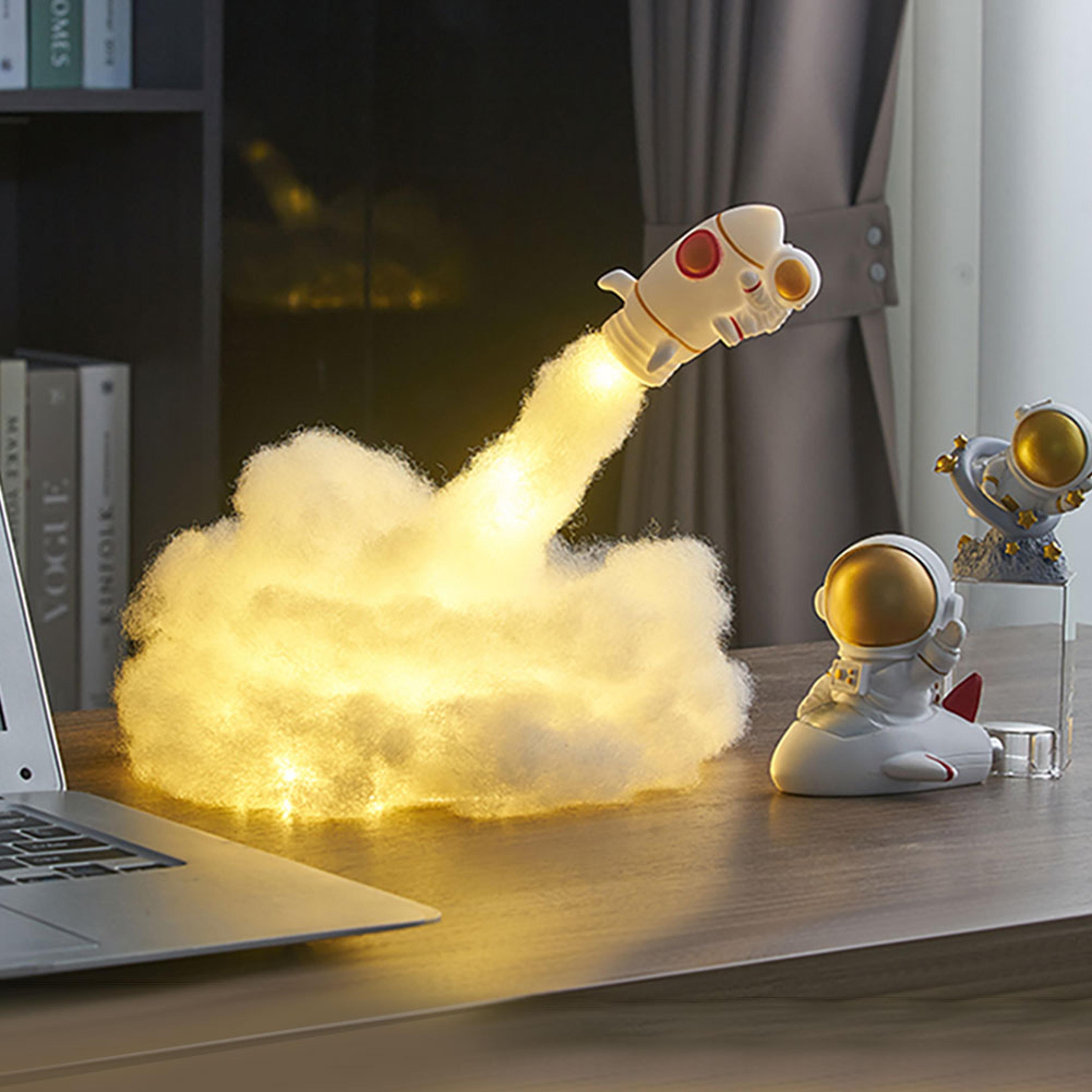 creative astronaut night light diy rocket lamp space themed led string for kids room decor