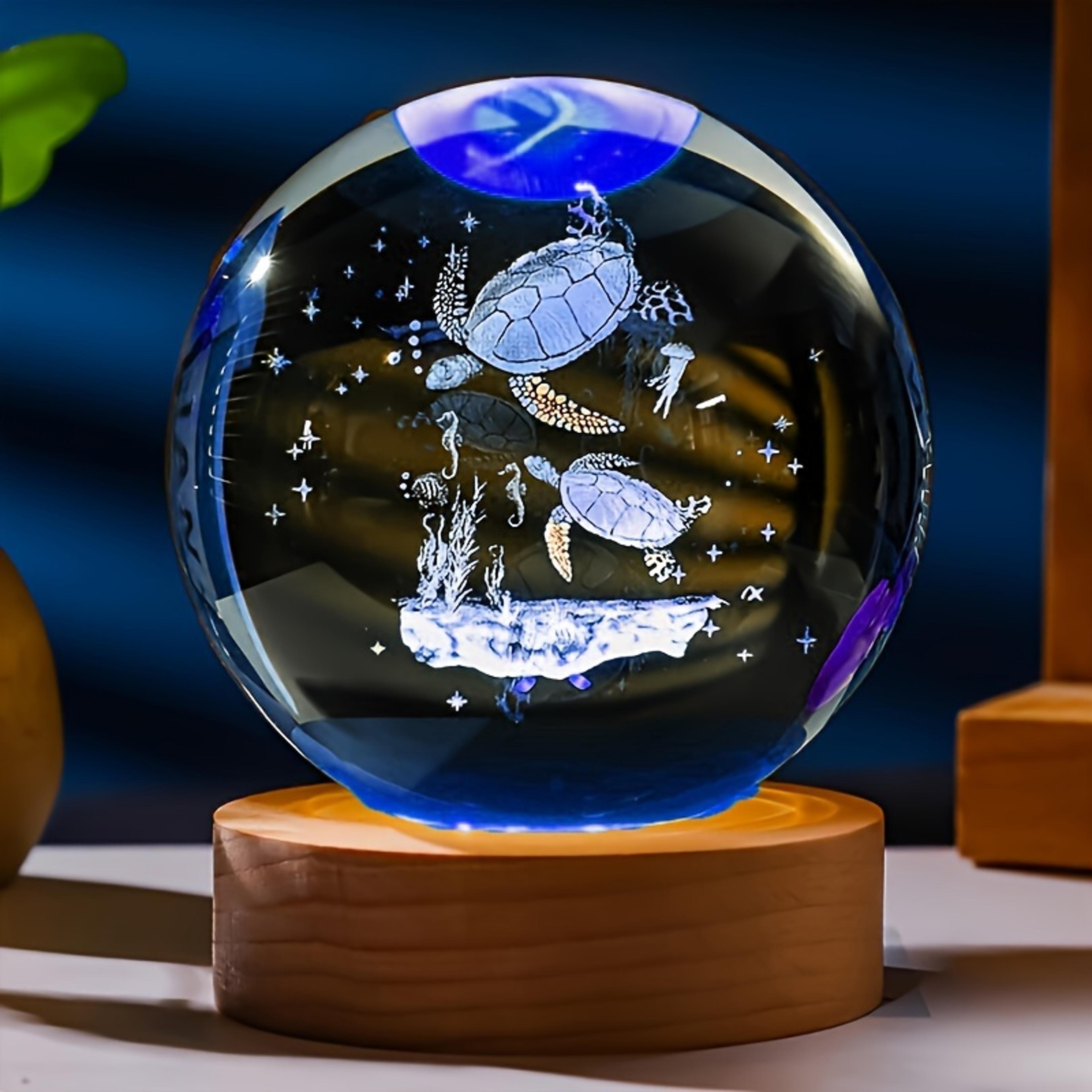 sea turtle crystal ball night light decorative led ocean gift lamp