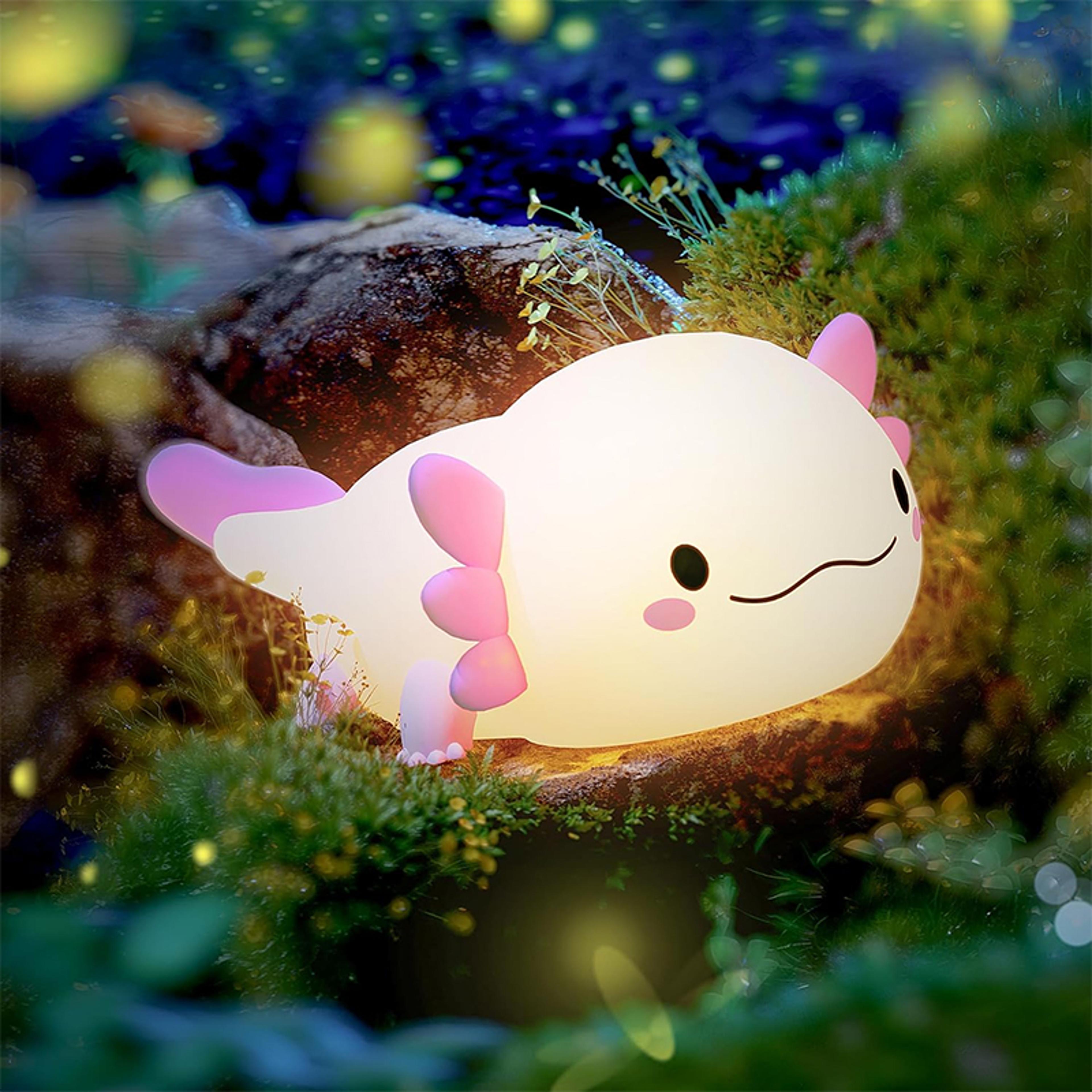 cute axolotl night light silicone night lamp usb rechargeable kids bedside lamp