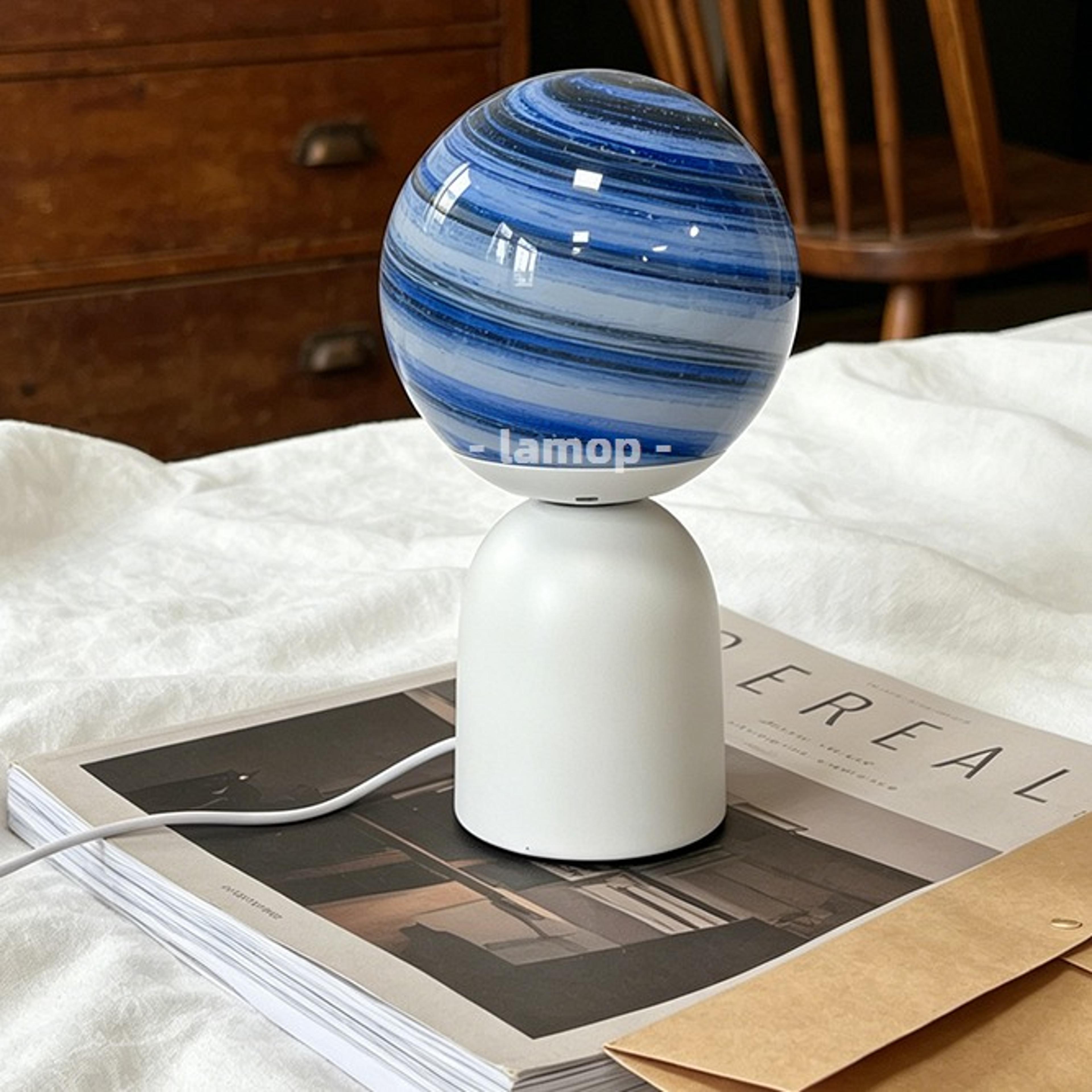 nordic milky way glass table lamp usb powered dimmable galaxy sphere light